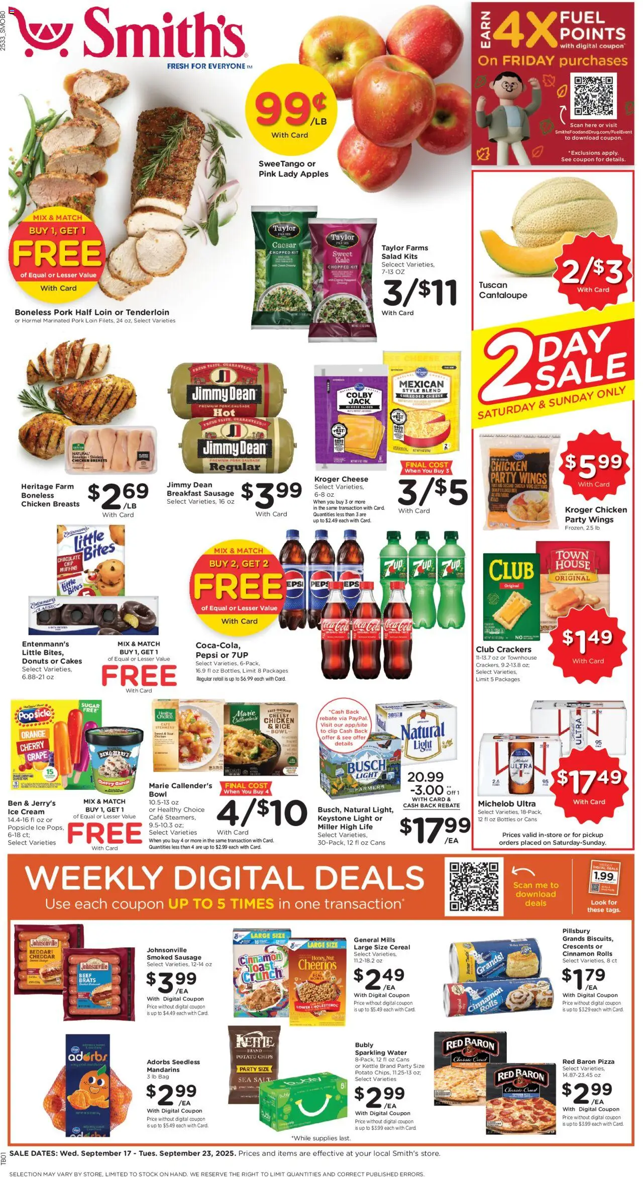 Smith's Weekly Ad - ID - page 1- valid from 09/17/2025