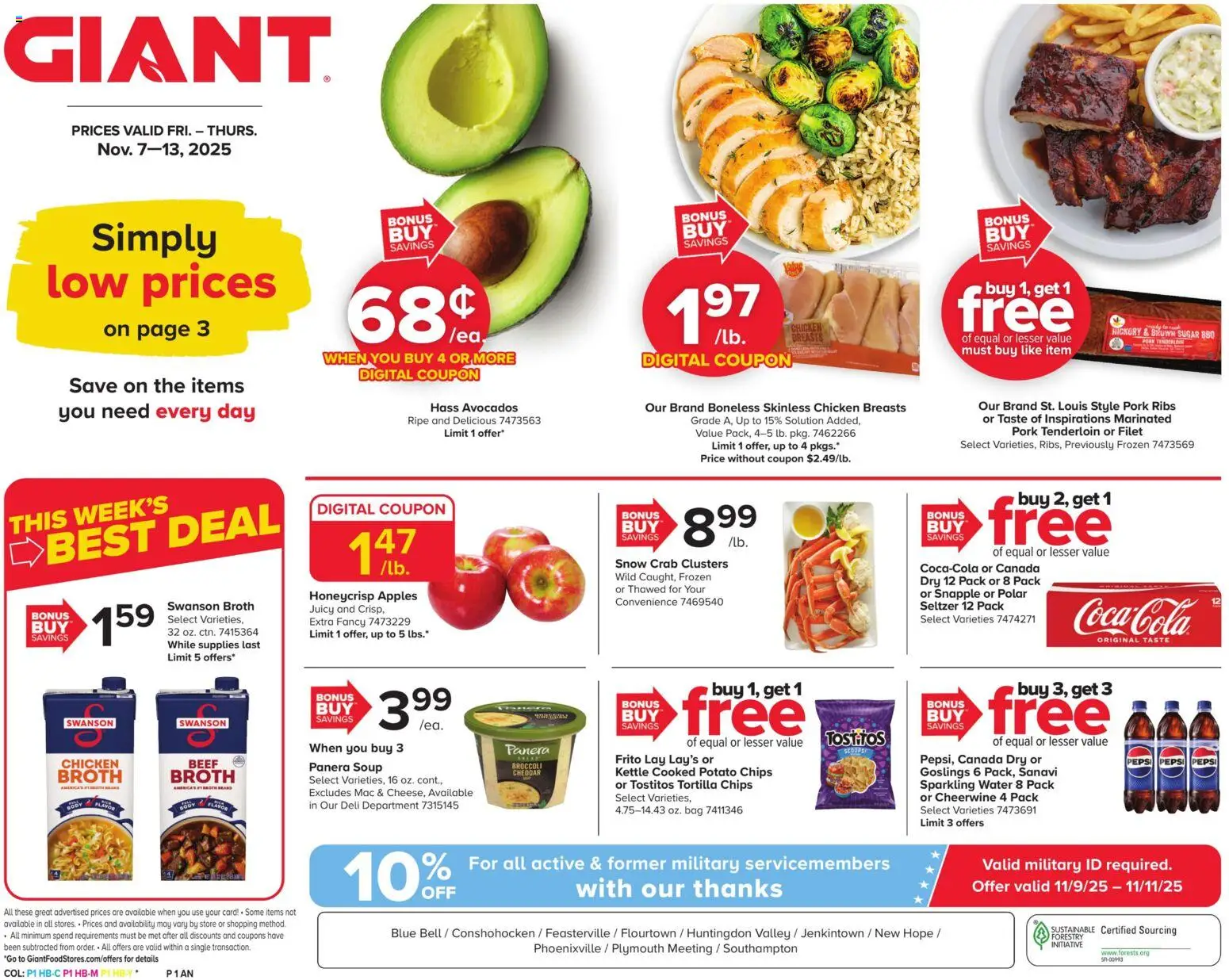Giant Weekly Ad - page 1- valid from 11/07/2025