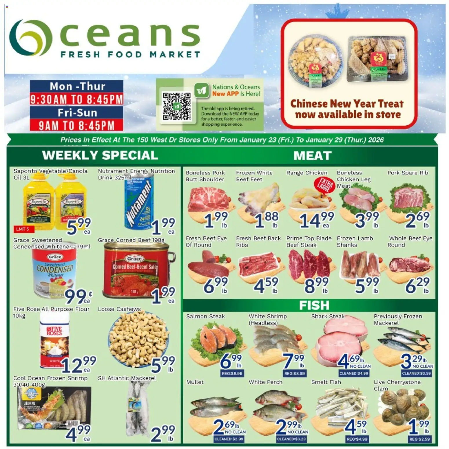 Oceans weekly flyer / circulaire - page 1- valid from Jan 23, 2026