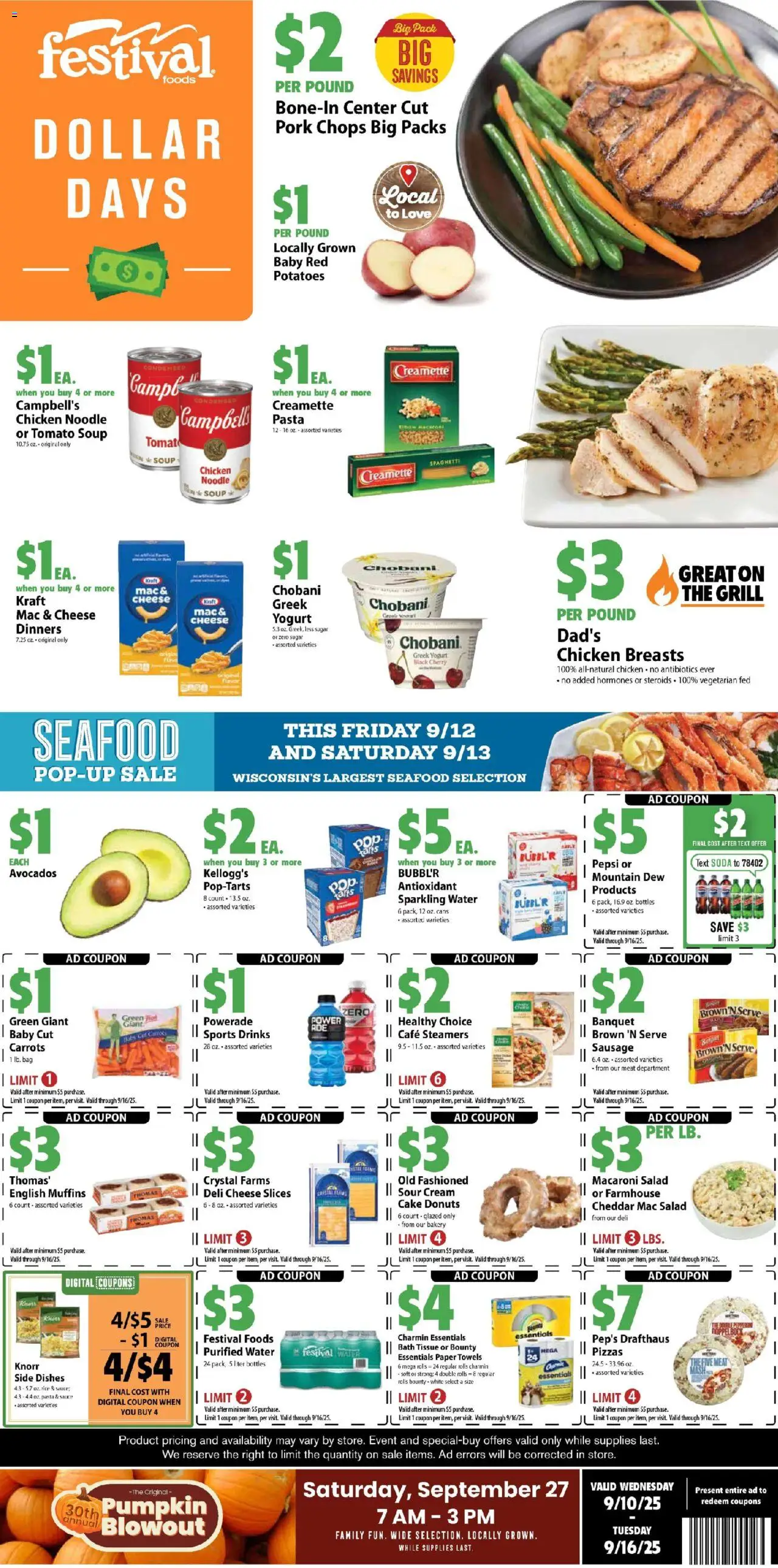 Festival Foods Weekly Ad - page 1- valid from 09/10/2025