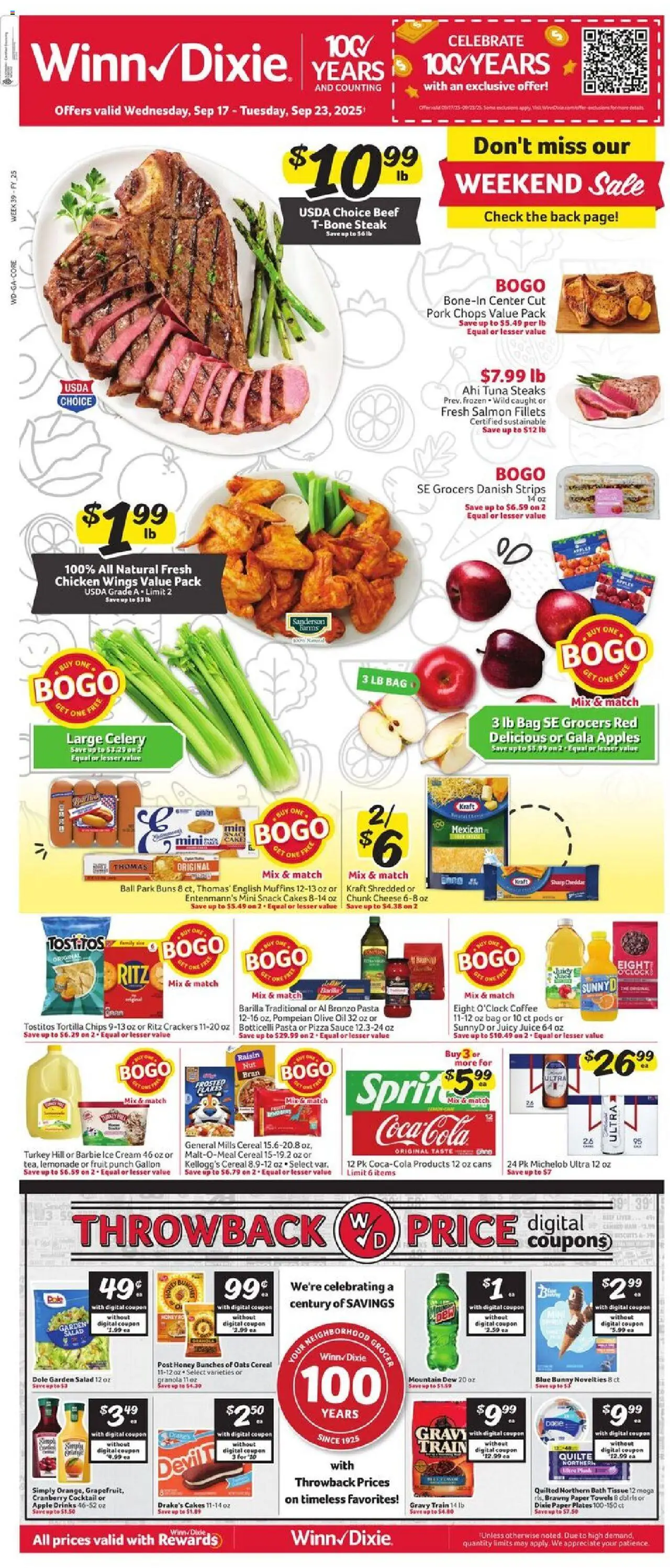 Winn Dixie Weekly Ad - page 1- valid from 09/17/2025