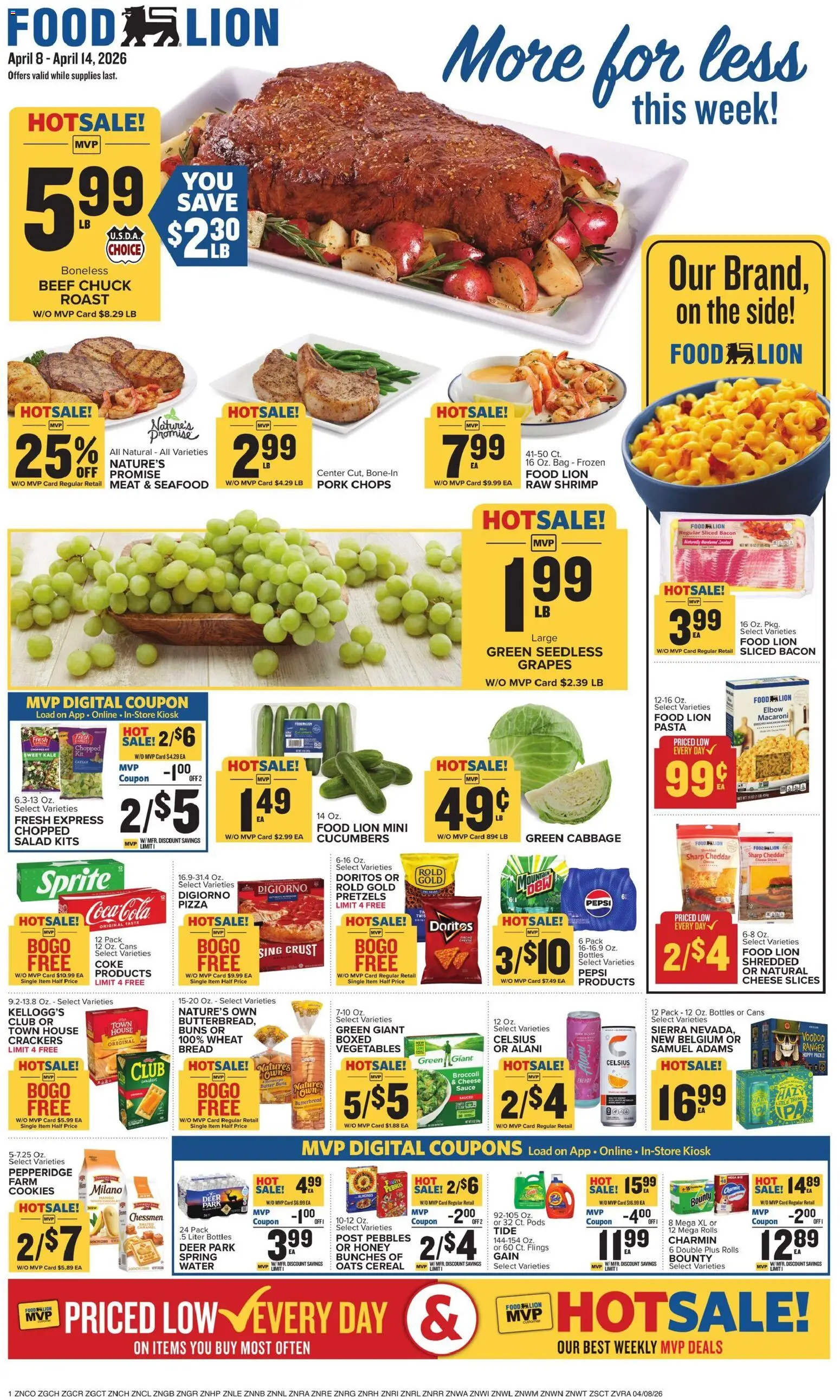 Food Lion Weekly Ad - page 1- valid from 04/08/2026