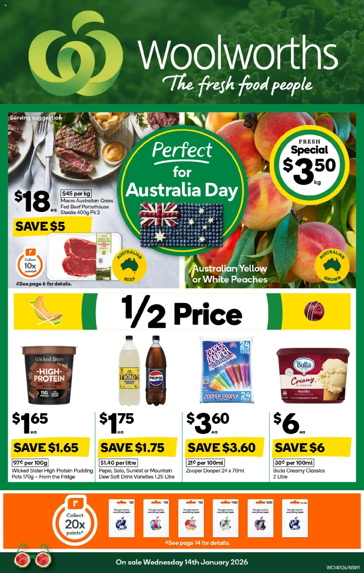 Weekly catalogue Woolworths 14/01 - page 1- valid from 14/01/2026