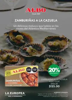 La Europea catálogo Las zamburiñas ALBO válido desde 21/10/2025