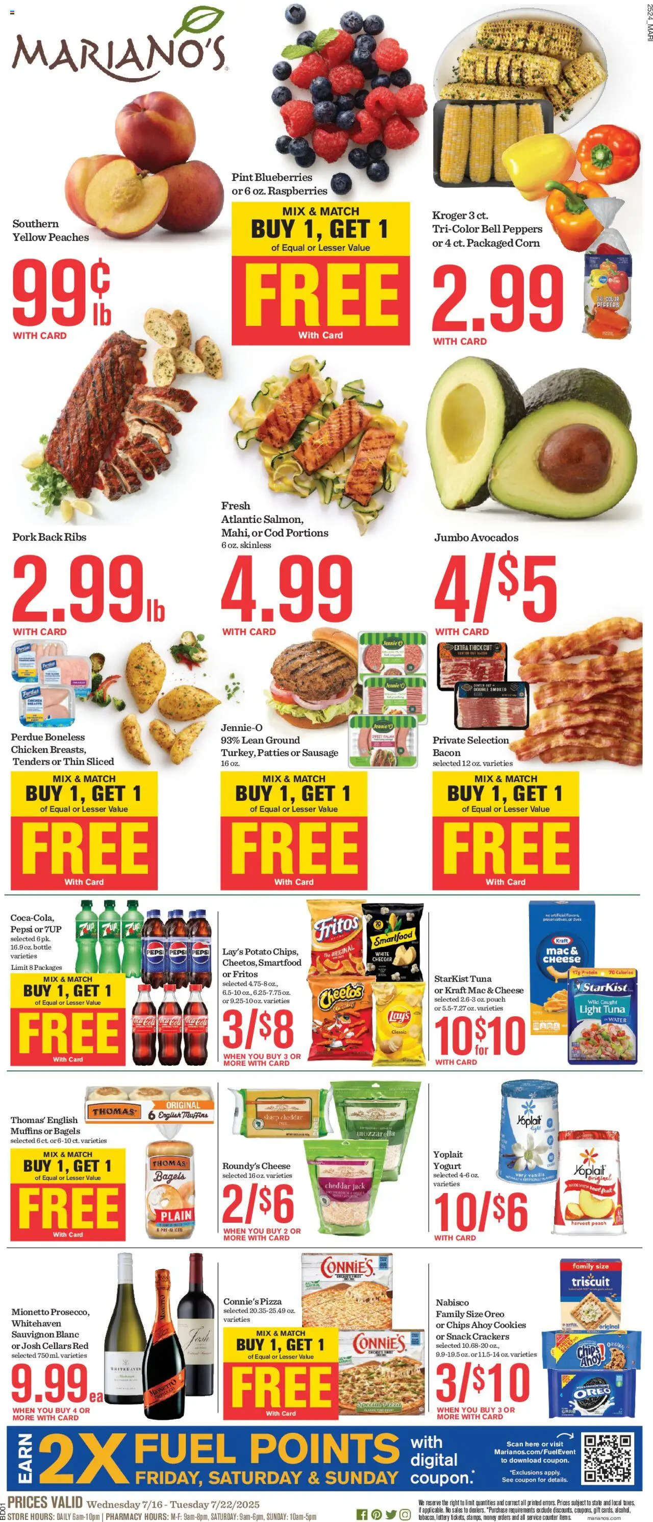 Mariano's Weekly Ad - page 1- valid from 07/16/2025