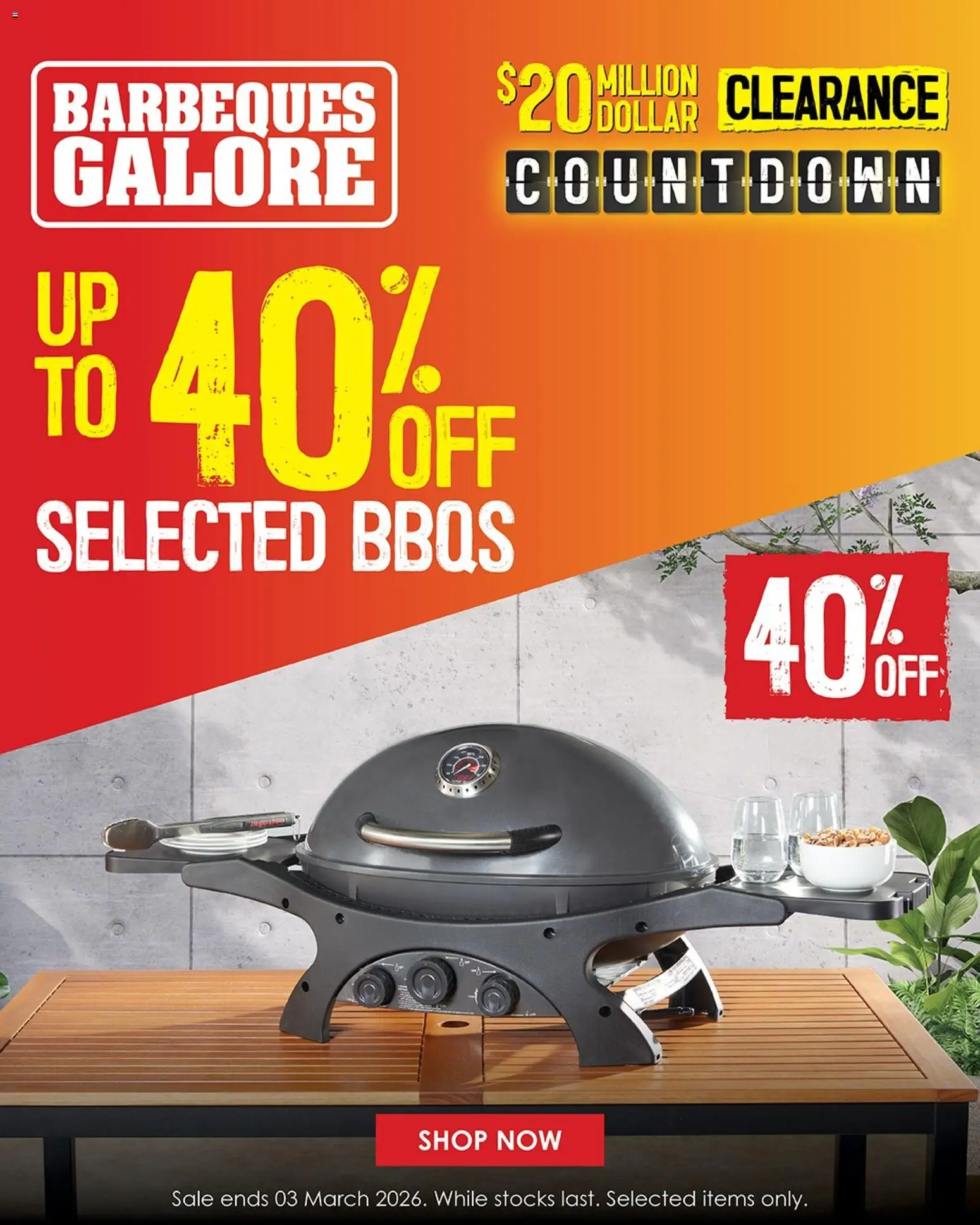 Barbeques Galore Clearance Countdown - page 1- valid from 12/02/2026