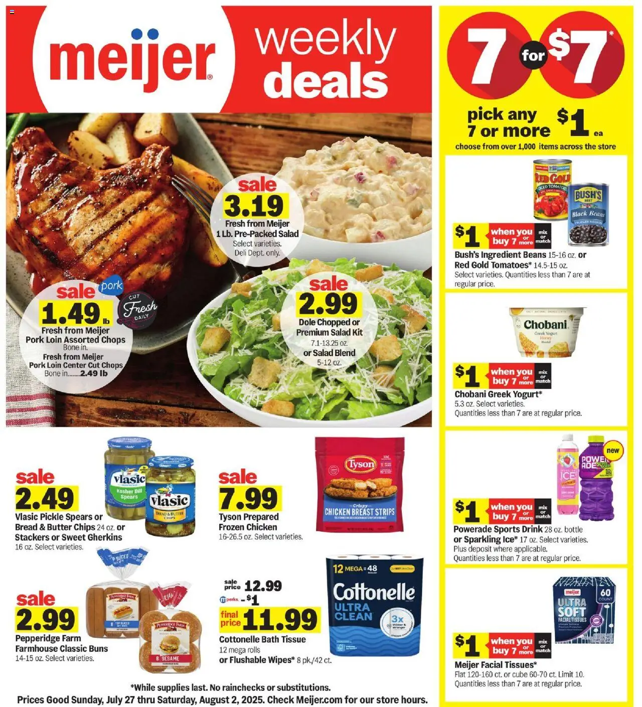 Meijer Weekly Ad - page 1- valid from 07/27/2025