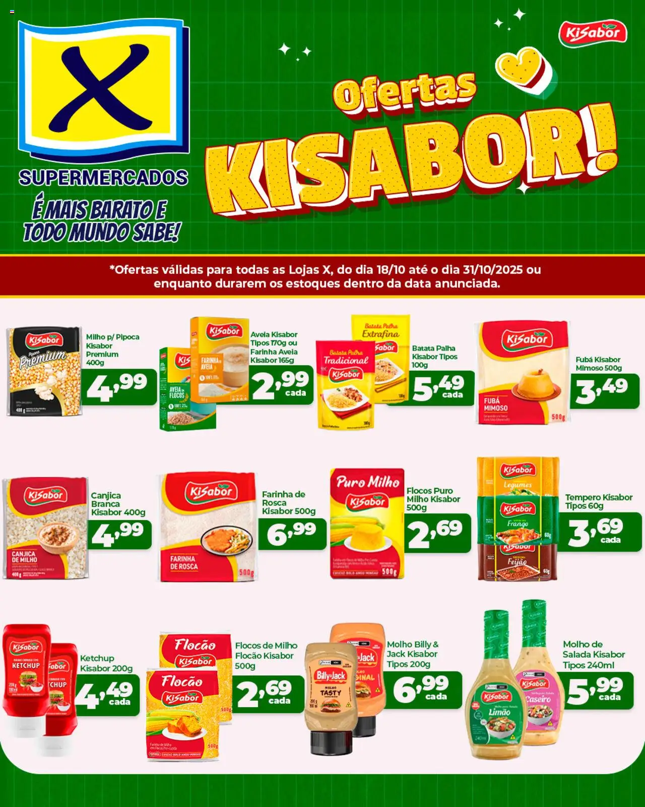 X Supermercados - Ofertas Kisabor - página 1- válido a partir de 18/10/2025

