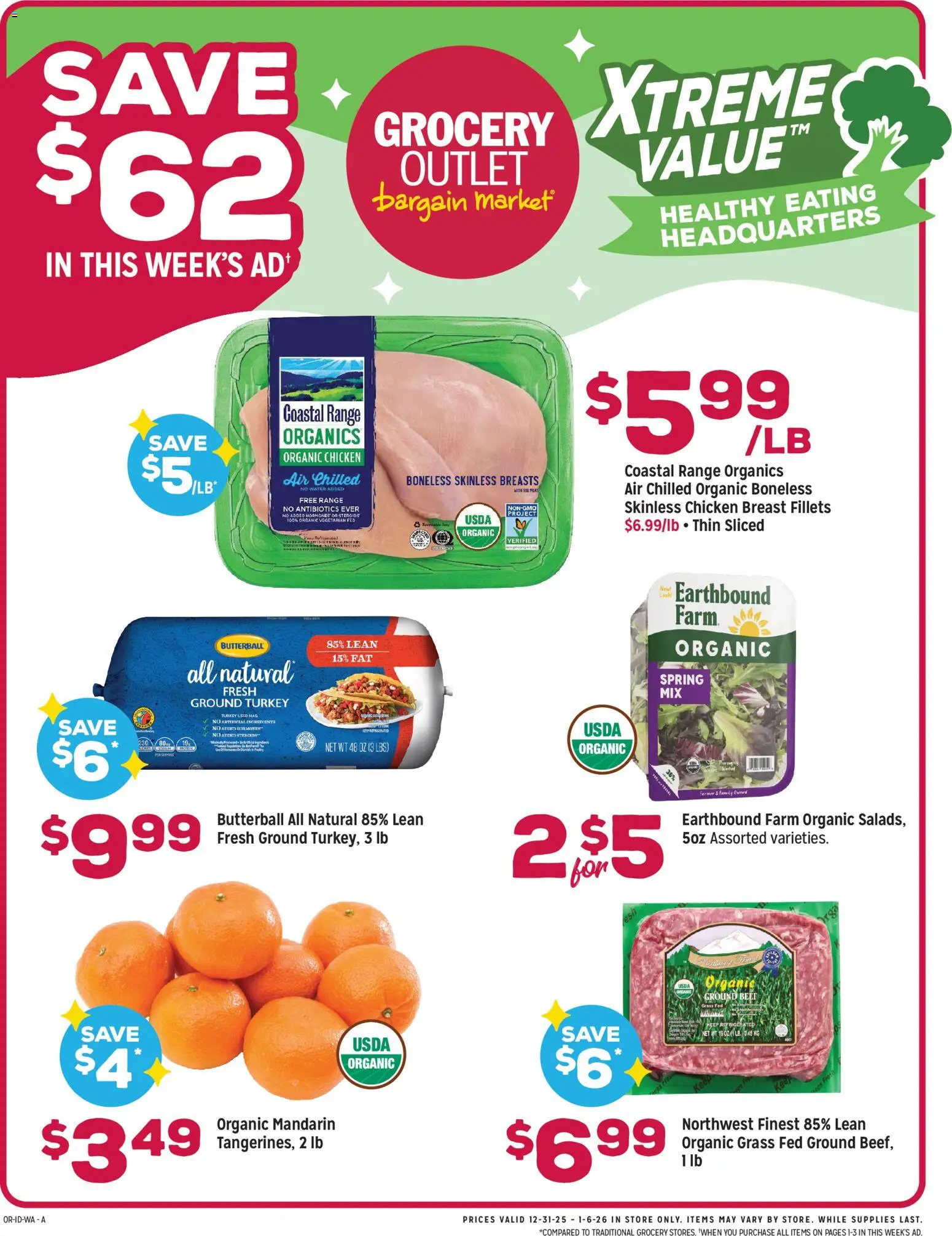 Grocery Outlet Weekly Ad - ID - page 1- valid from 12/31/2025