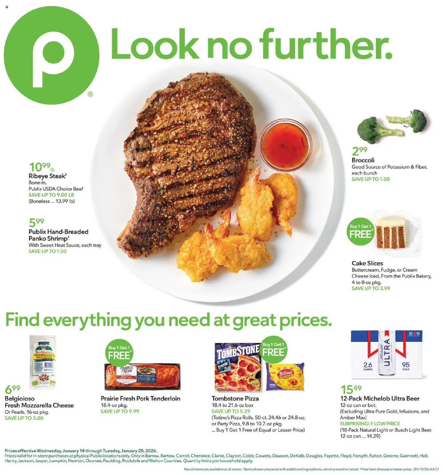 Publix Weekly Ad - page 1- valid from 01/14/2026