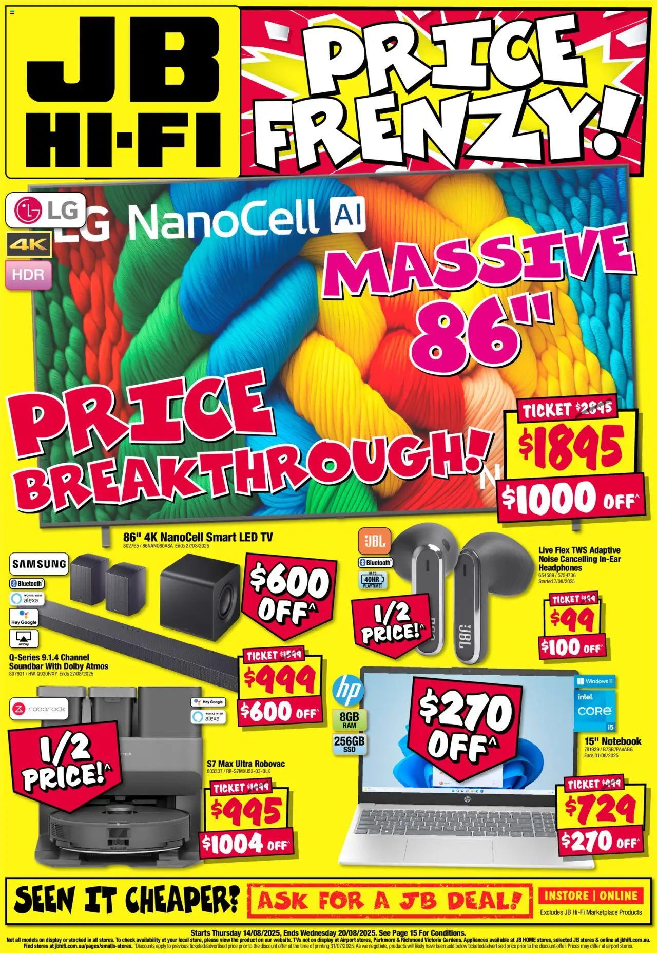 JB Hi-Fi  Catalogue  - page 1- valid from 14/08/2025
