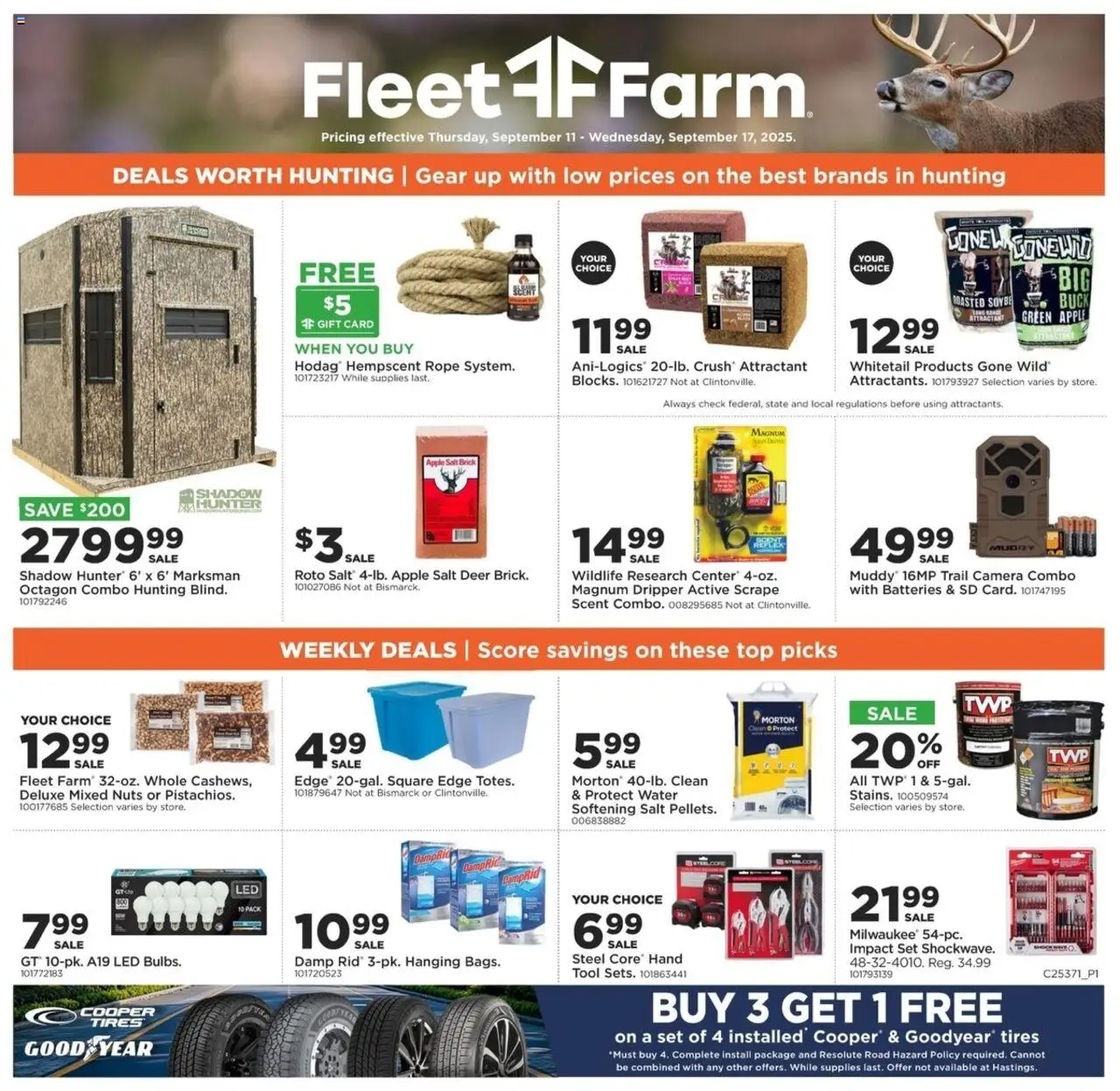 Mills Fleet Farm Weekly Ad - page 1- valid from 09/11/2025