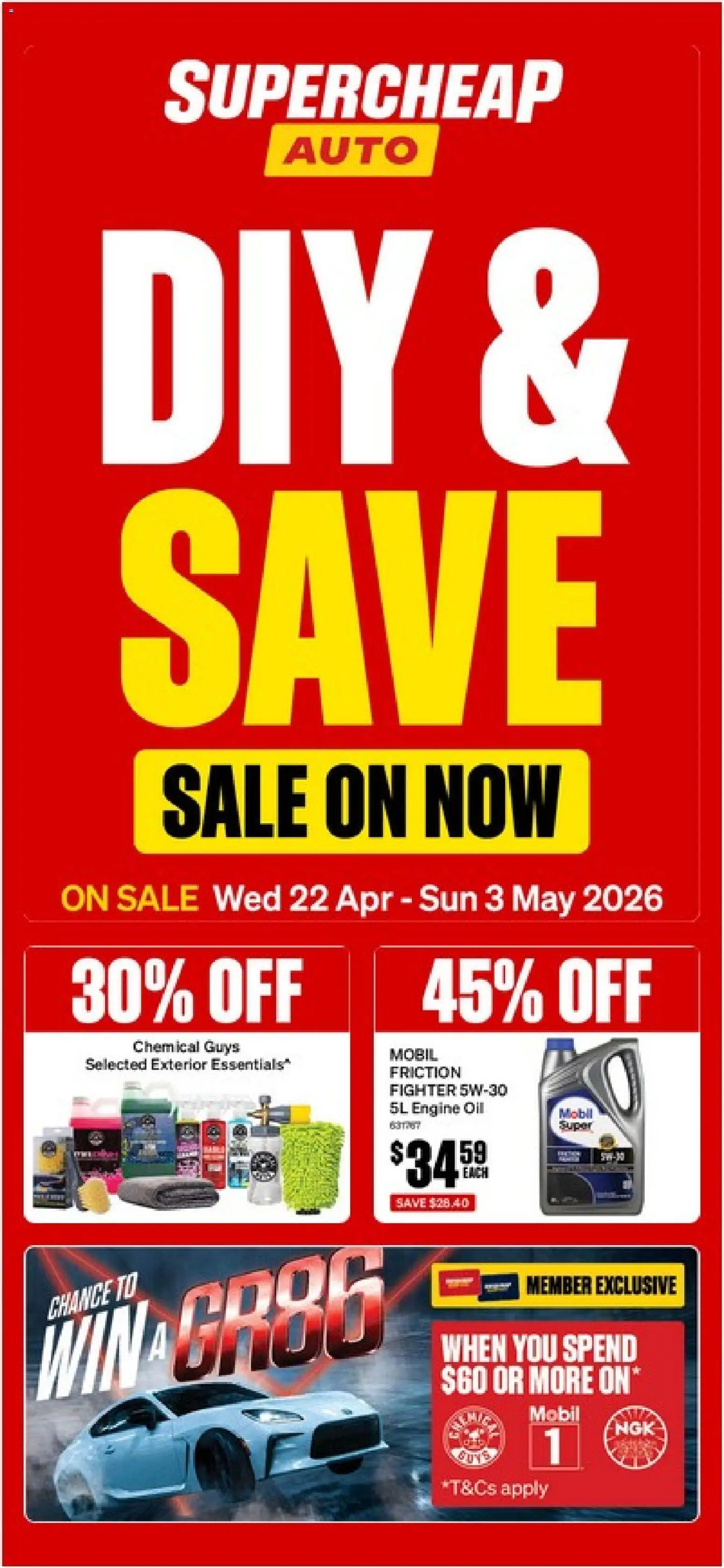 Supercheap Auto catalogue - page 1- valid from 22/04/2026