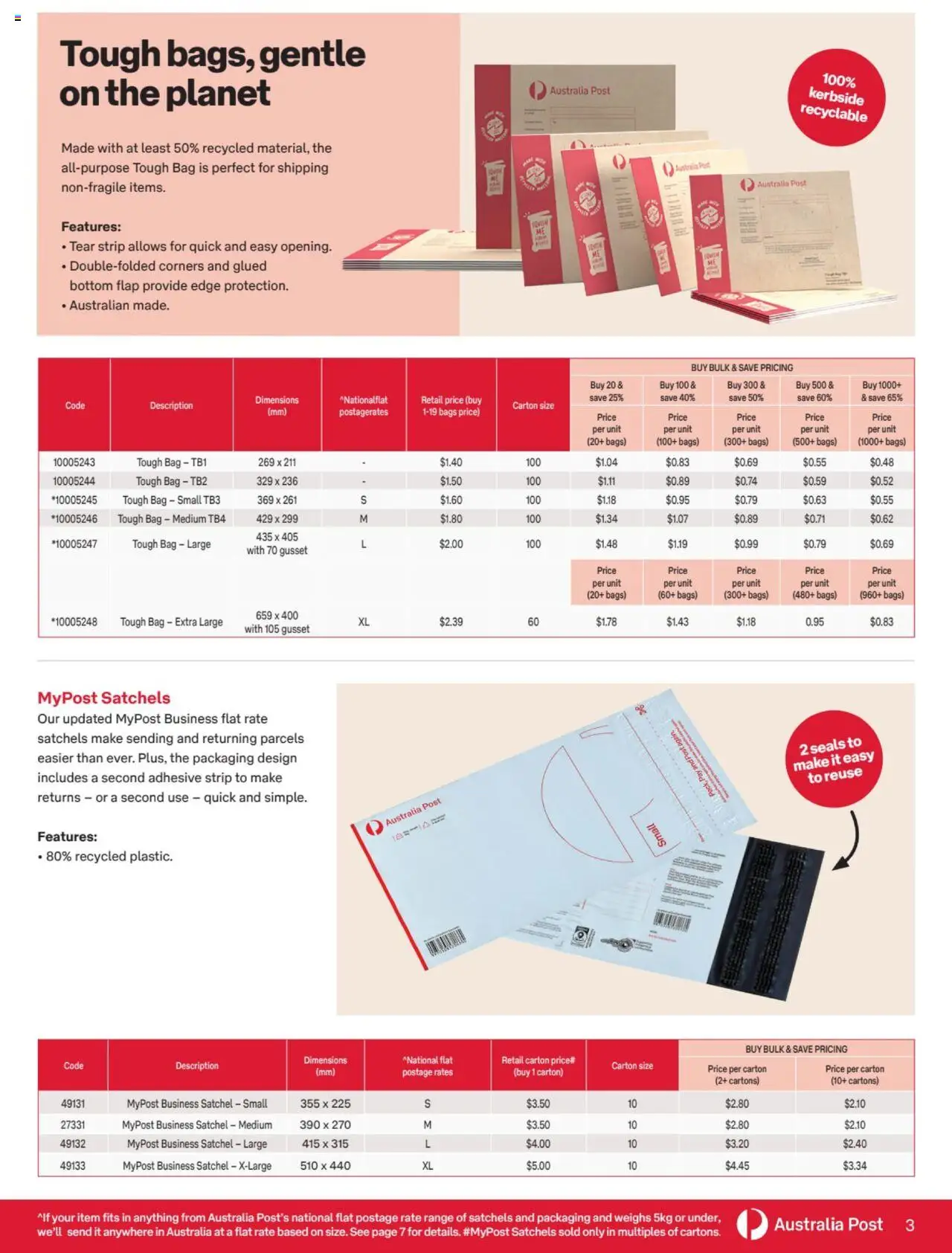 Australia Post  Catalogue  - page 3- valid from 18/02/2025