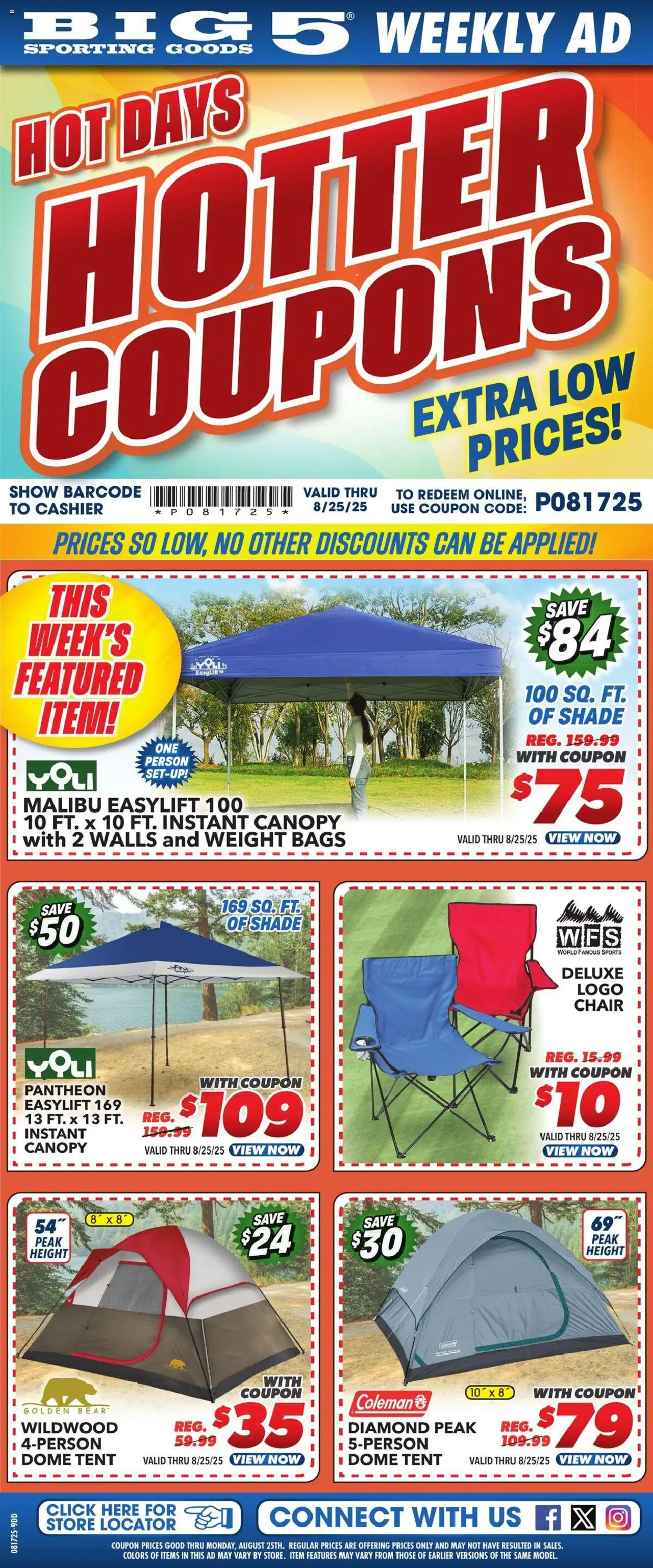Big 5 Sporting Goods Weekly Ad - page 1- valid from 08/17/2025