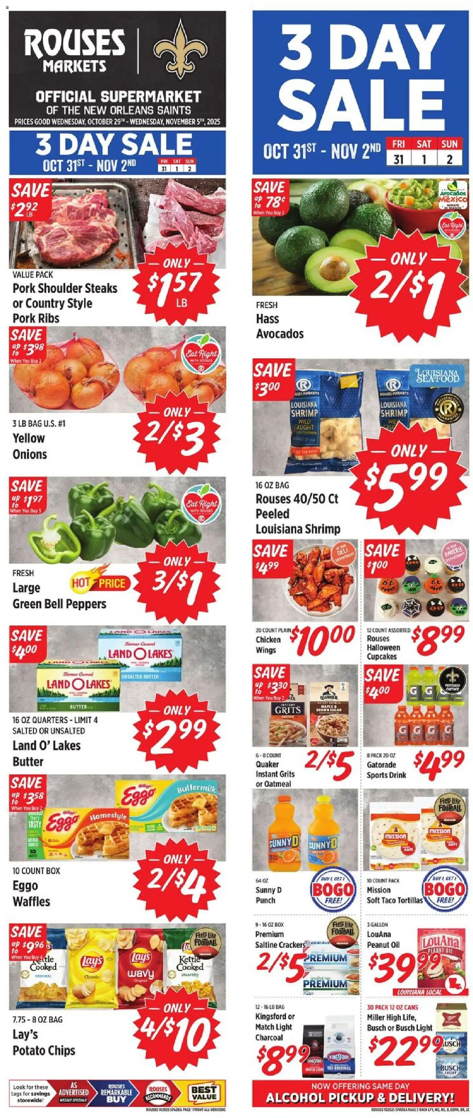 Rouses Weekly Ad - LA - page 1- valid from 10/29/2025