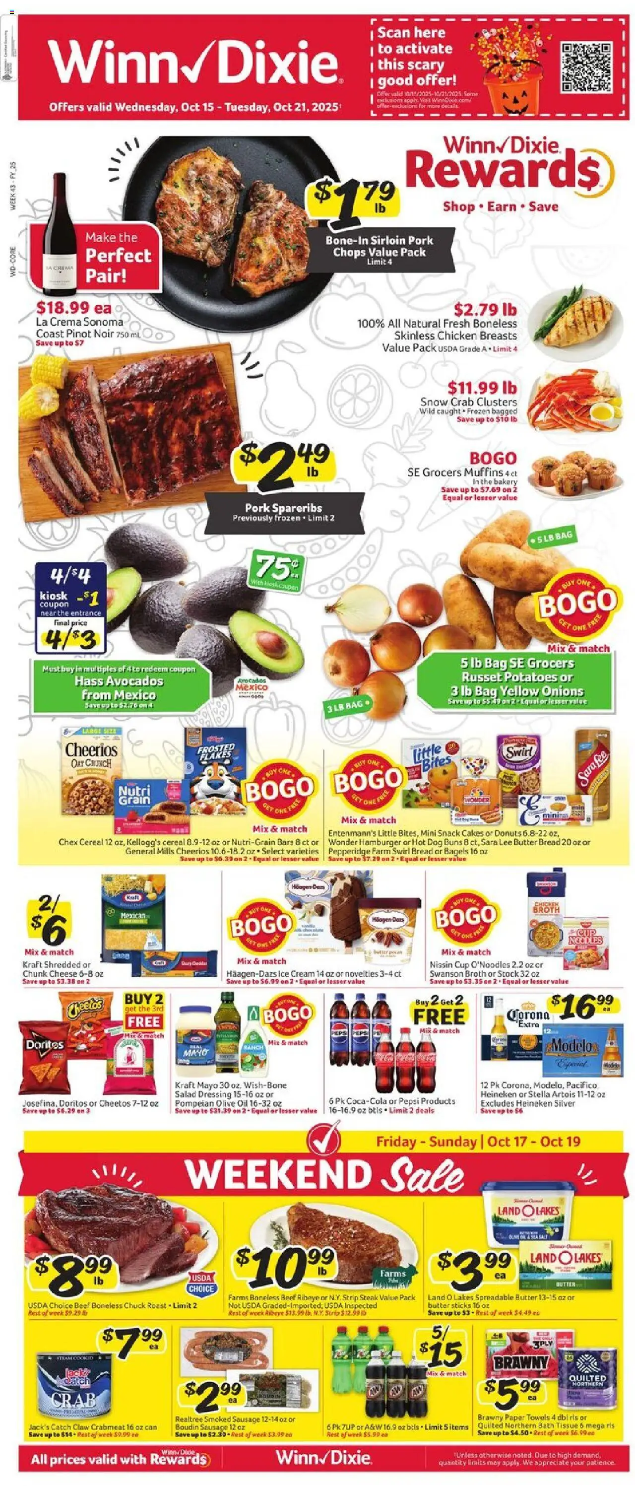 Winn Dixie Weekly Ad - page 1- valid from 10/15/2025