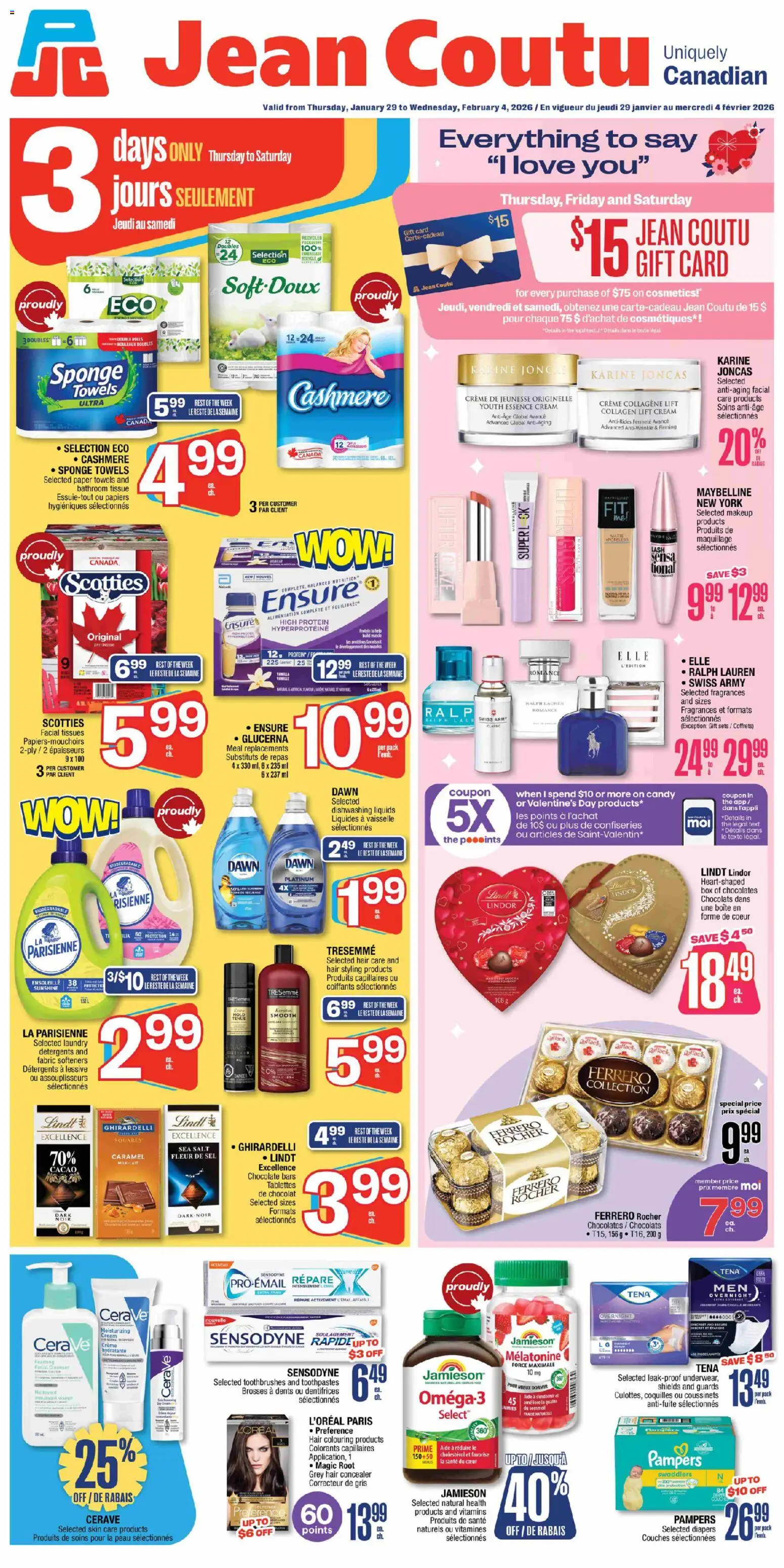 Jean Coutu weekly flyer - page 1- valid from Jan 29, 2026