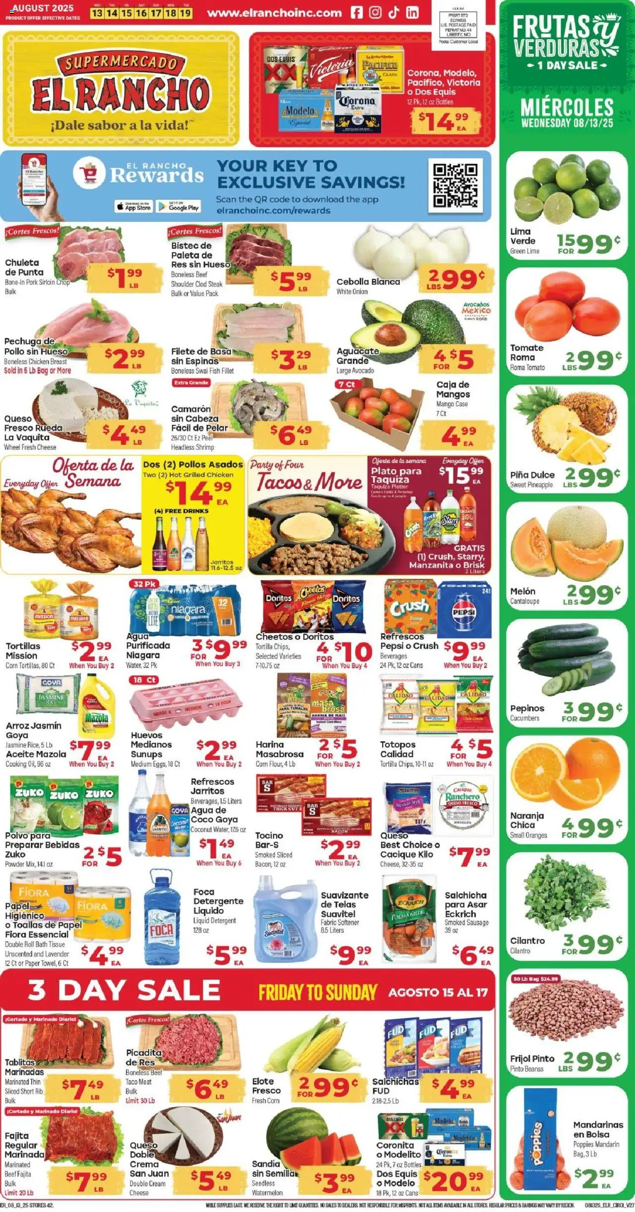 El Rancho - Weekly Ad - page 1- valid from 08/13/2025