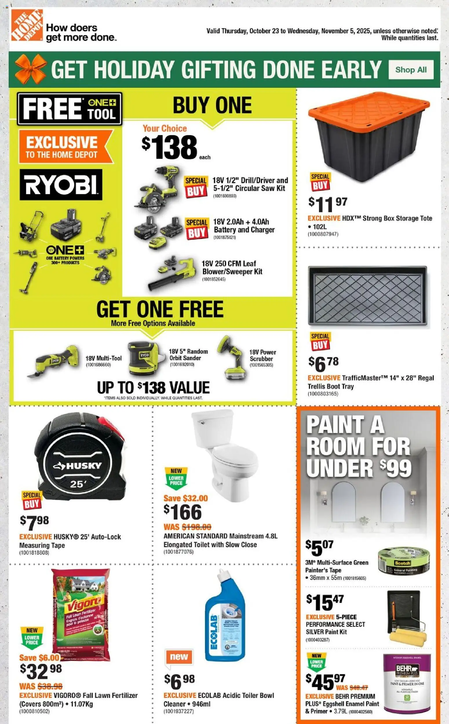 Home Depot weekly flyer / circulaire - page 1- valid from Oct 23, 2025