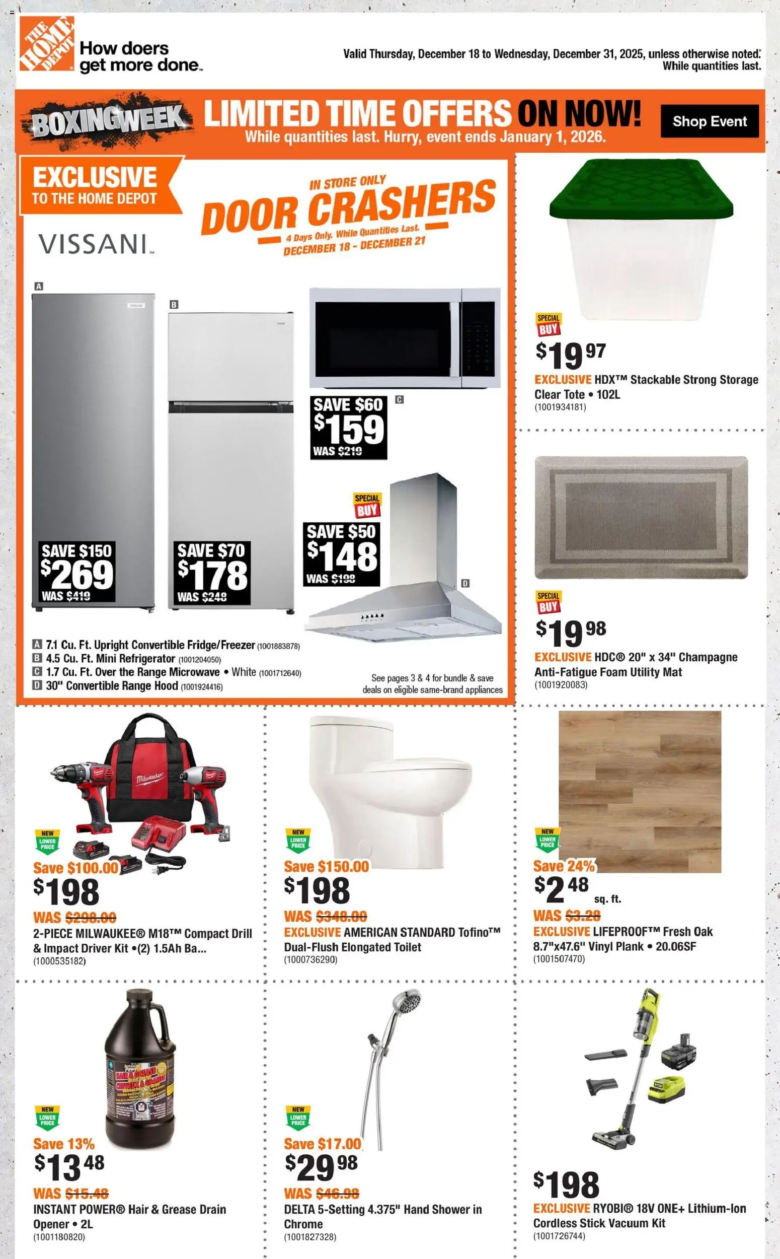 Home Depot weekly flyer / circulaire - page 1- valid from Dec 18, 2025