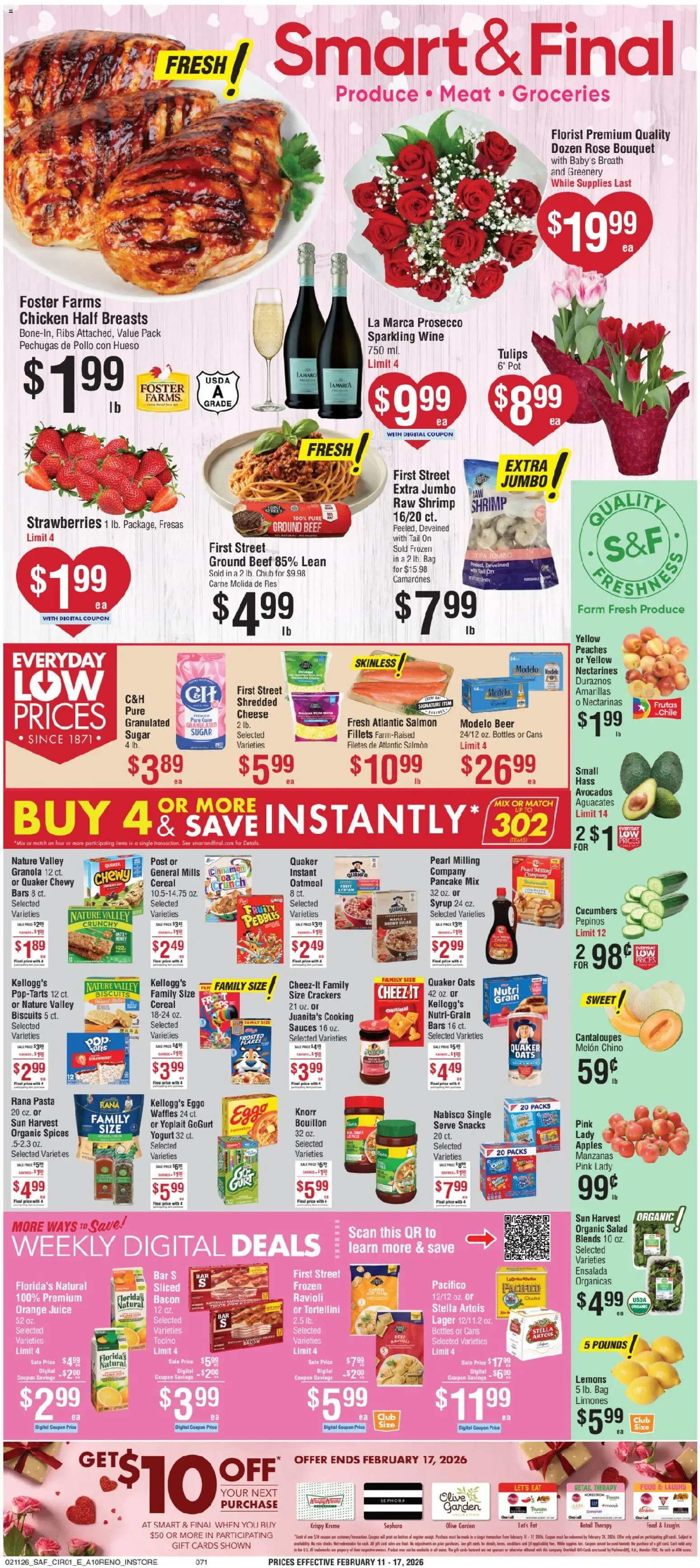 Smart & Final Weekly Ad - page 1- valid from 02/11/2026