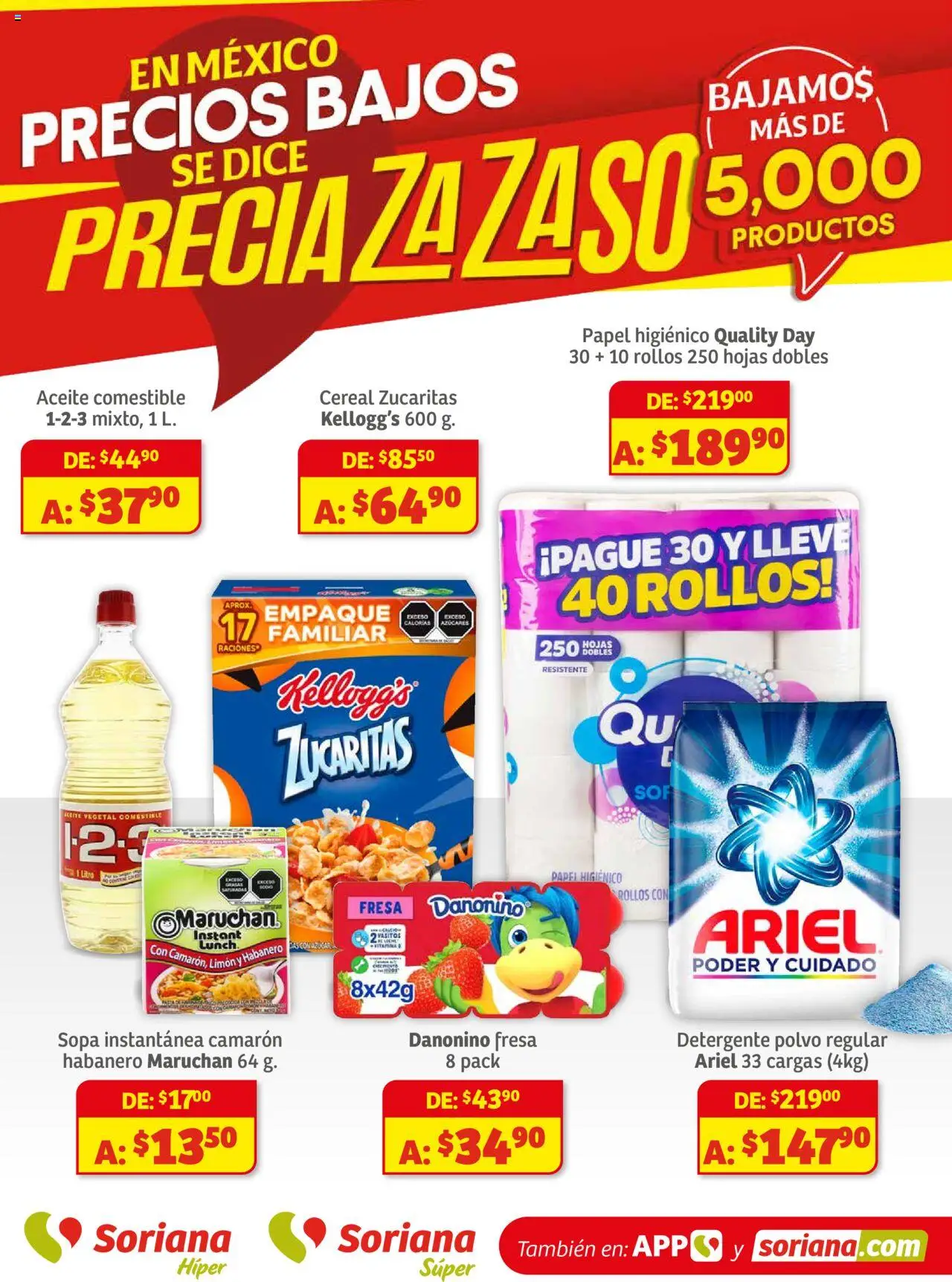 Soriana - Preciazazaso Híper: Camp, Chia, Oax, Q. Roo, Tab, Yuc - página 1- válido desde 01/08/2025