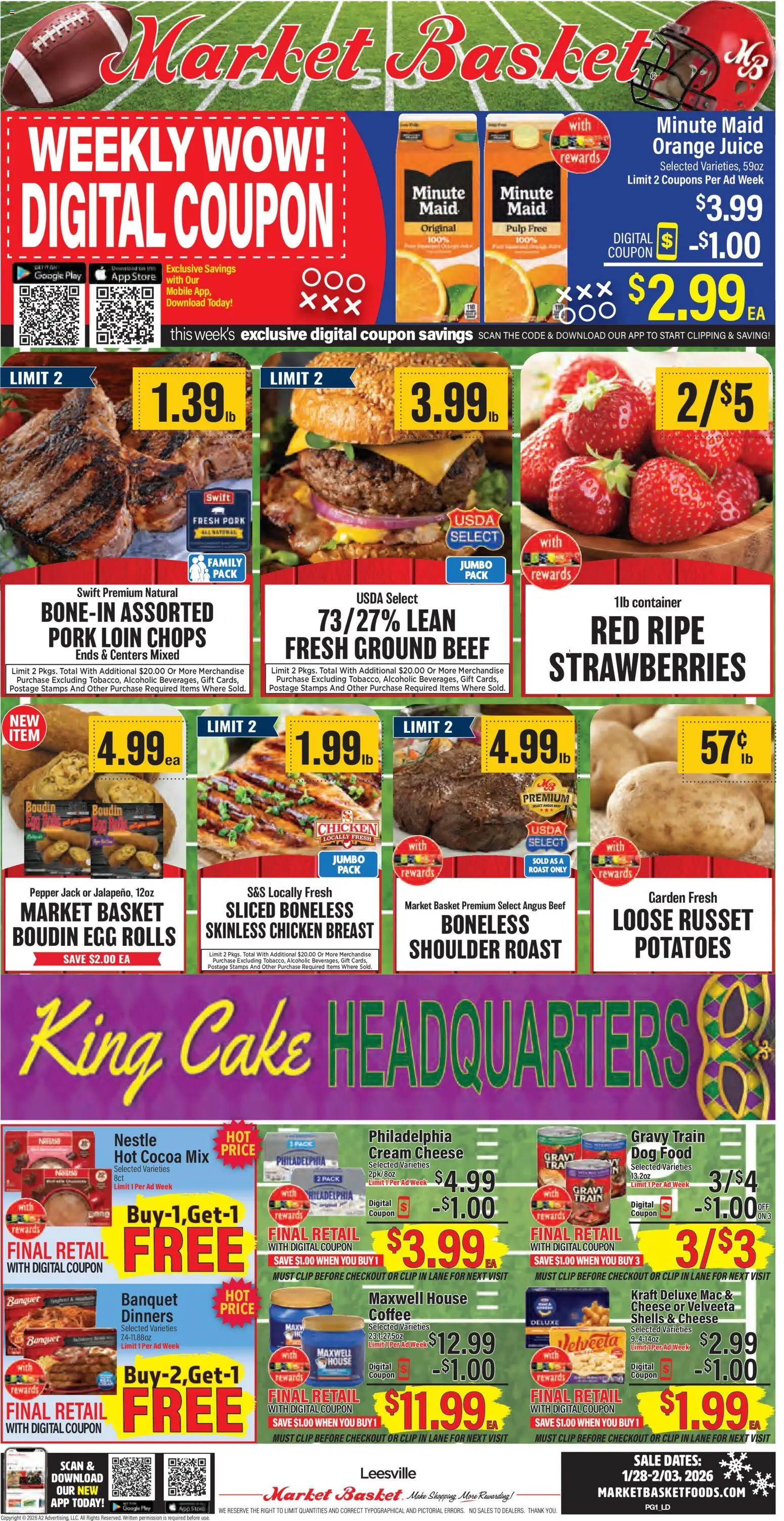 Market Basket Weekly Ad - page 1- valid from 01/28/2026