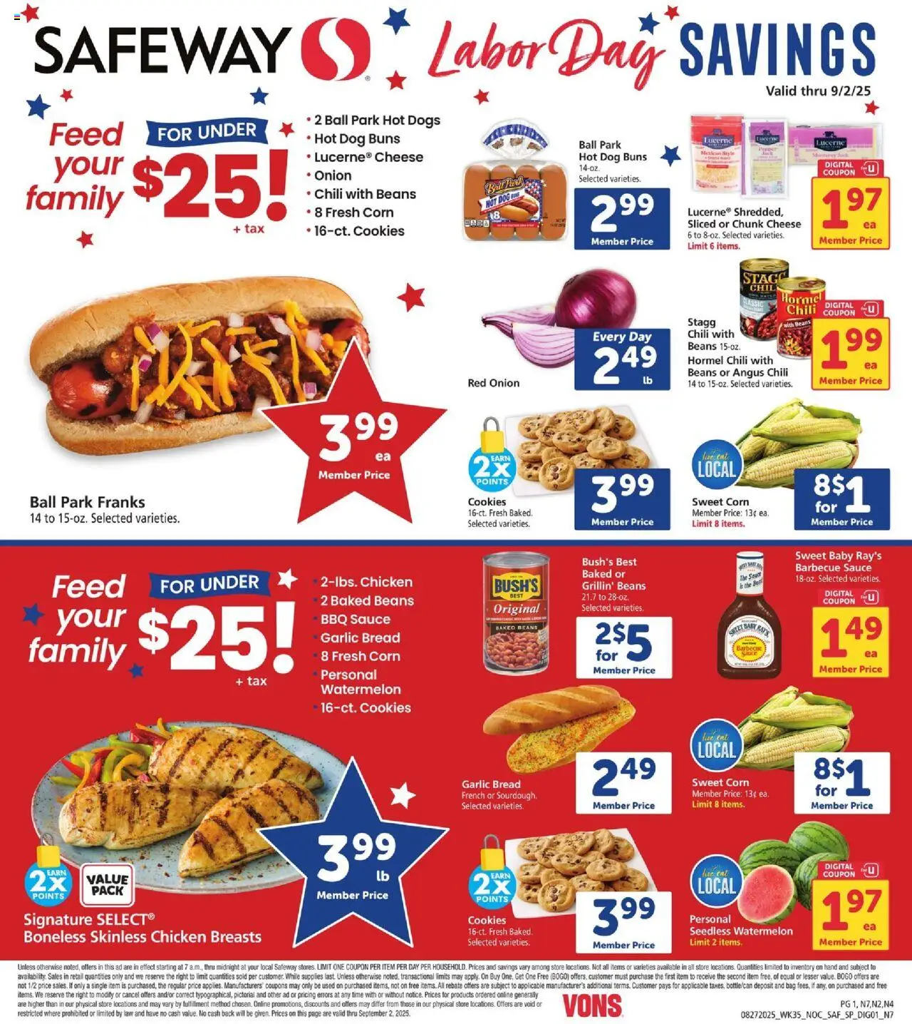 Safeway Savings - page 1- valid from 08/27/2025