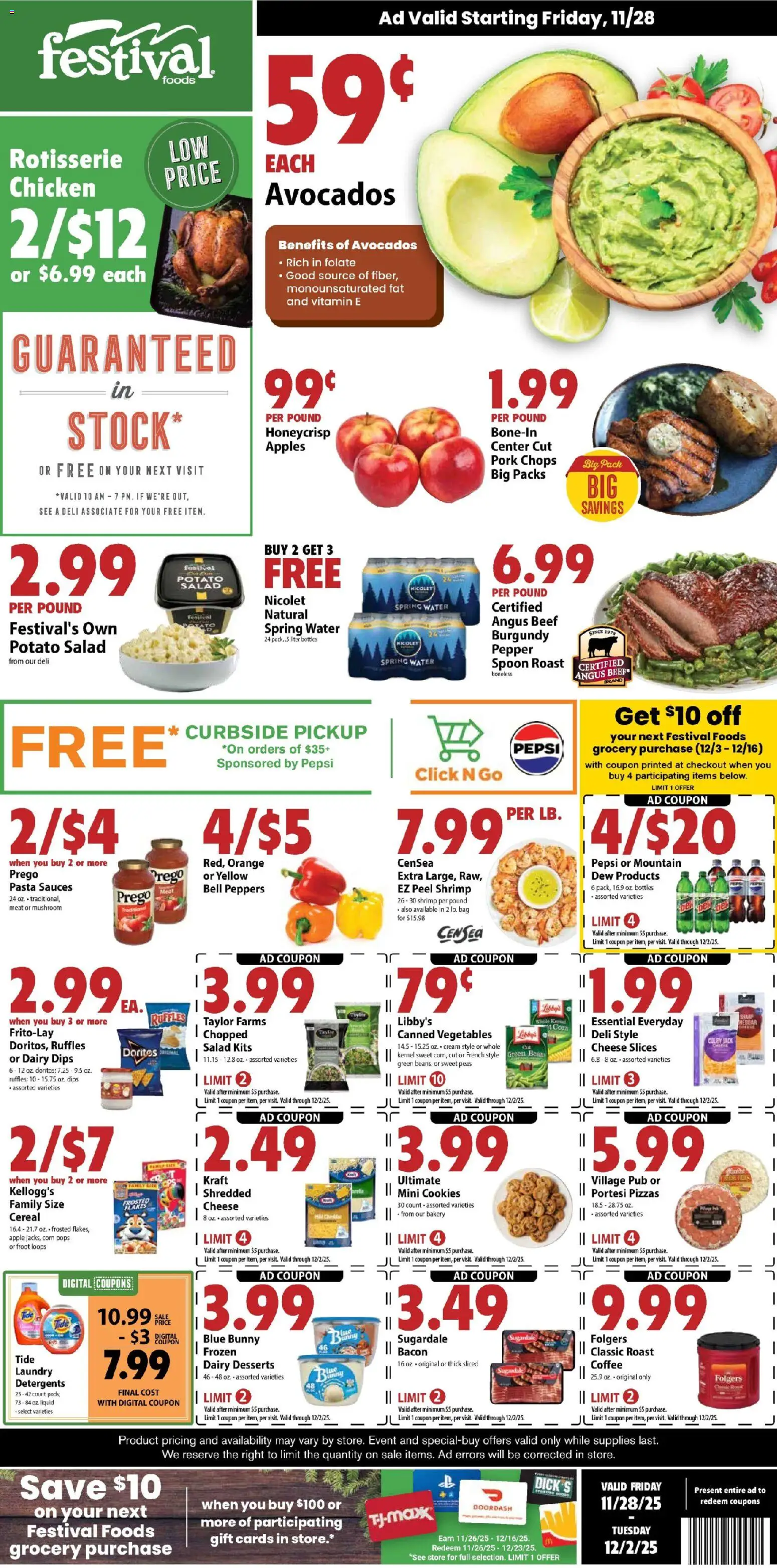 Festival Foods Weekly Ad - page 1- valid from 11/28/2025
