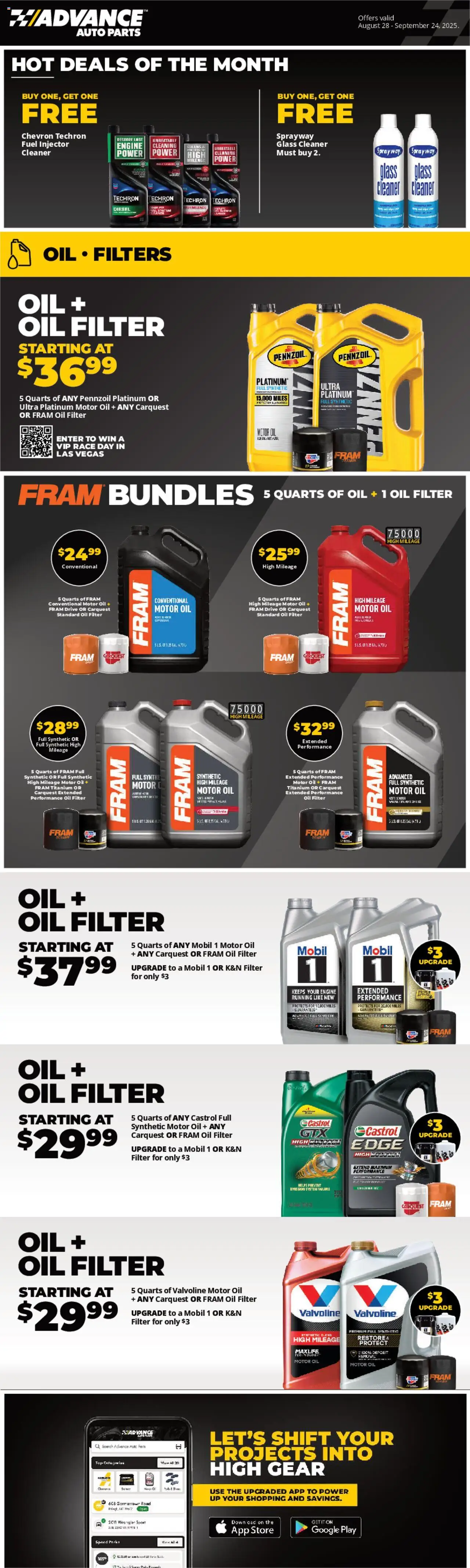 Advance Auto Parts Weekly Ad - page 1- valid from 08/28/2025