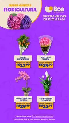 Pré-visualização Boa Supermercados - Ofertas Floricultura válida a partir de 22/01/2026