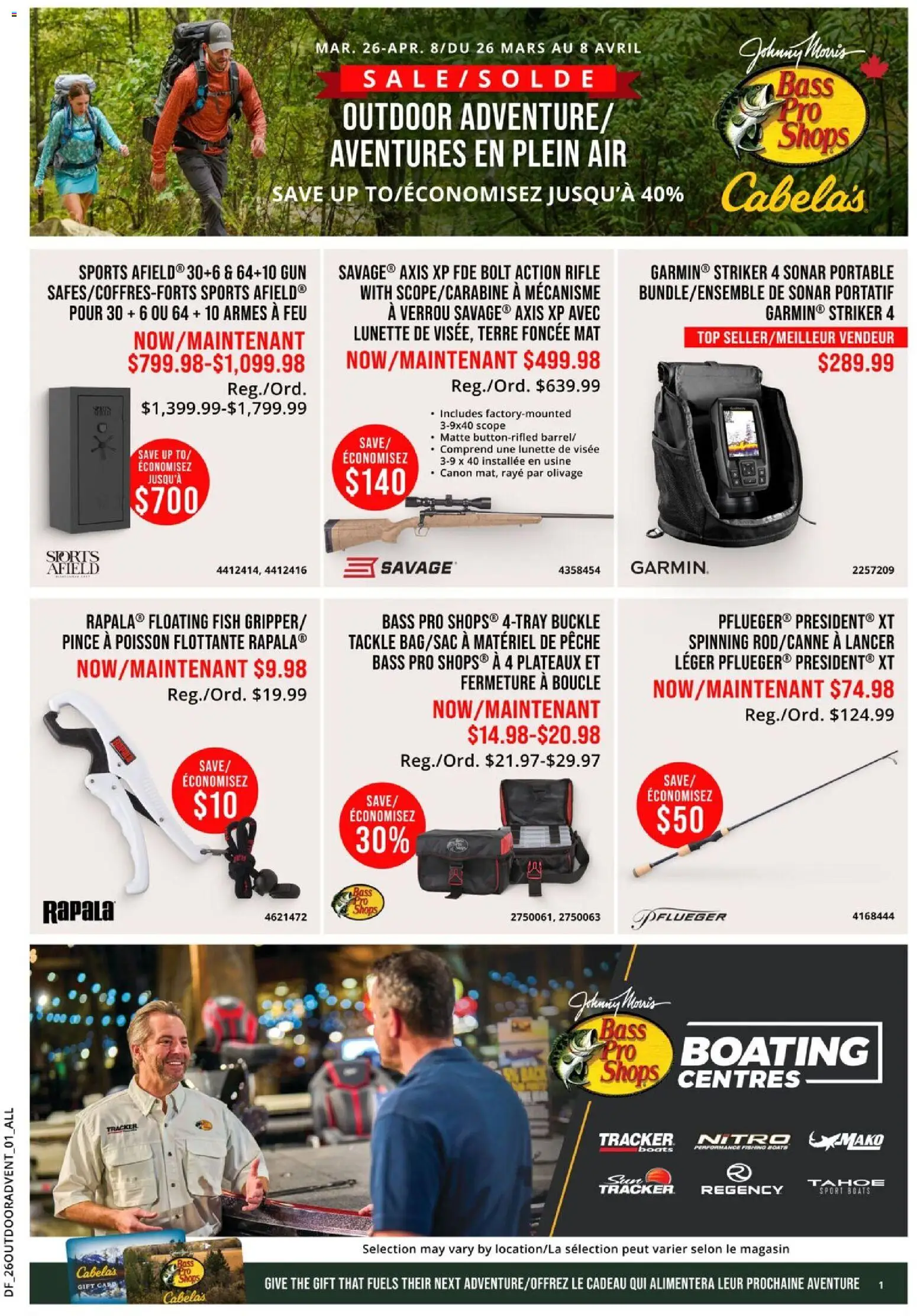 Cabelas weekly flyer / circulaire - page 1- valid from Mar 26, 2026