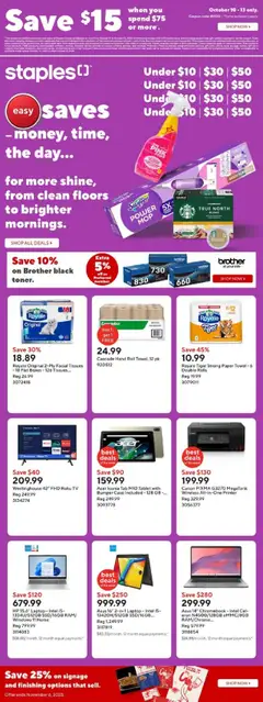 Preview Staples weekly flyer / circulaire valid from Oct 10, 2025