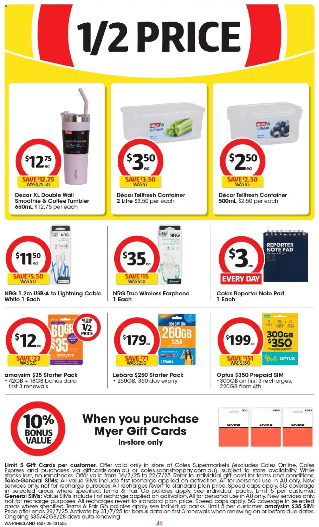 Coles Catalogue PT Hedland - page 46- valid from 16/07/2025