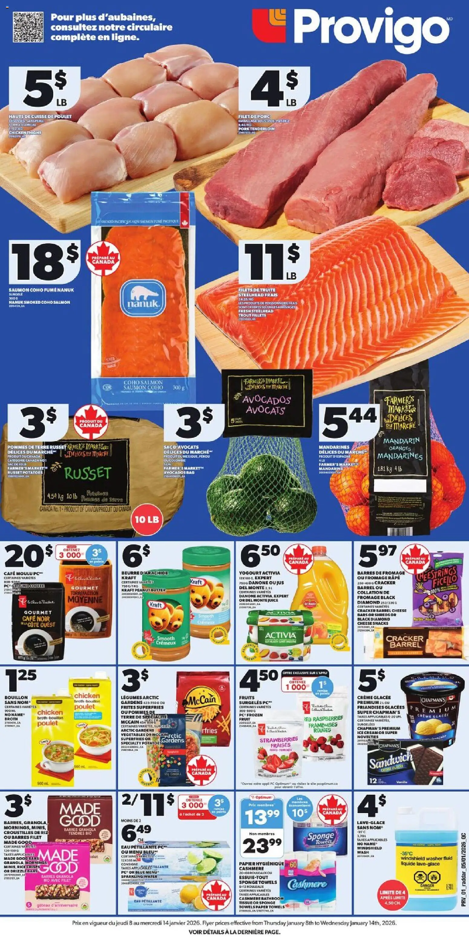 Provigo weekly flyer / circulaire - page 1- valid from Jan 8, 2026