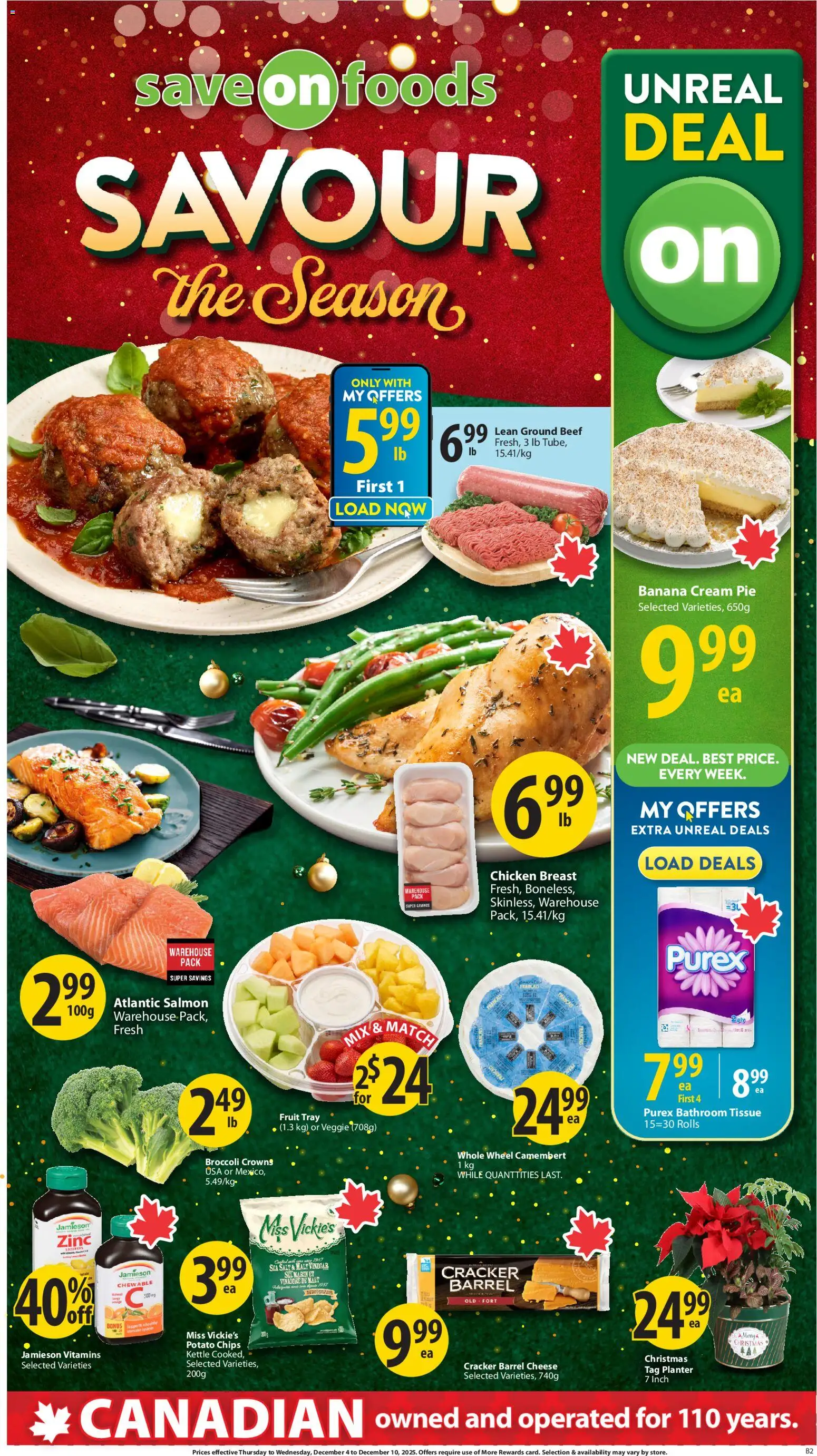 Save on foods weekly flyer / circulaire - page 1- valid from Dec 4, 2025