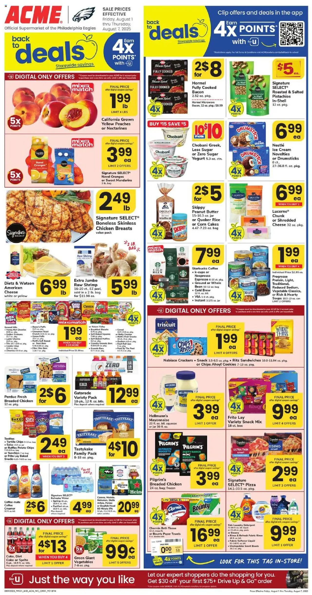 Acme Weekly Ad - page 1- valid from 08/01/2025