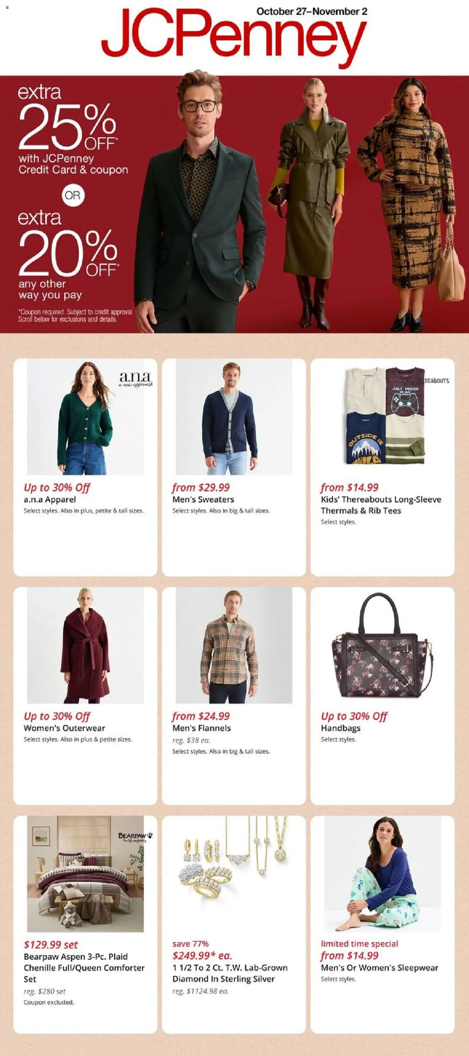 JCPenney Weekly Ad - page 1- valid from 10/27/2025
