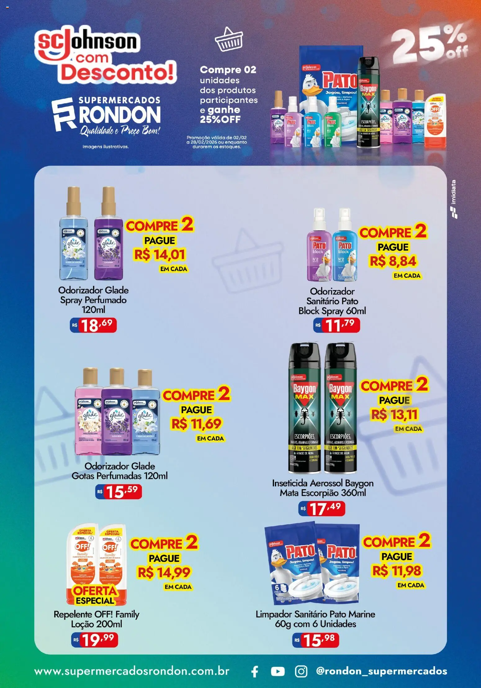 Supermercados Rondon - Ofertas SCJohnson - página 1- válido a partir de 02/02/2026
