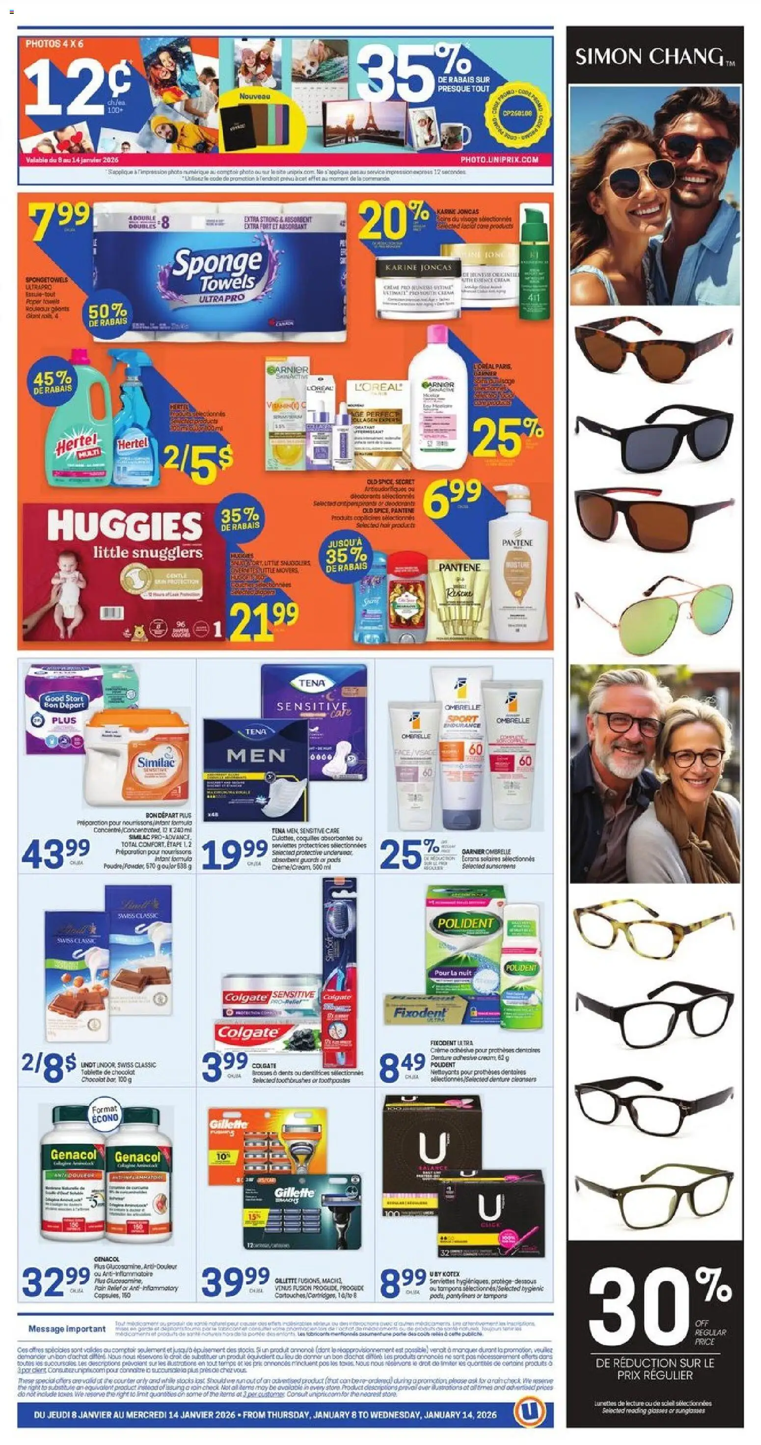 Uniprix weekly flyer / circulaire - page 2- valid from Jan 8, 2026