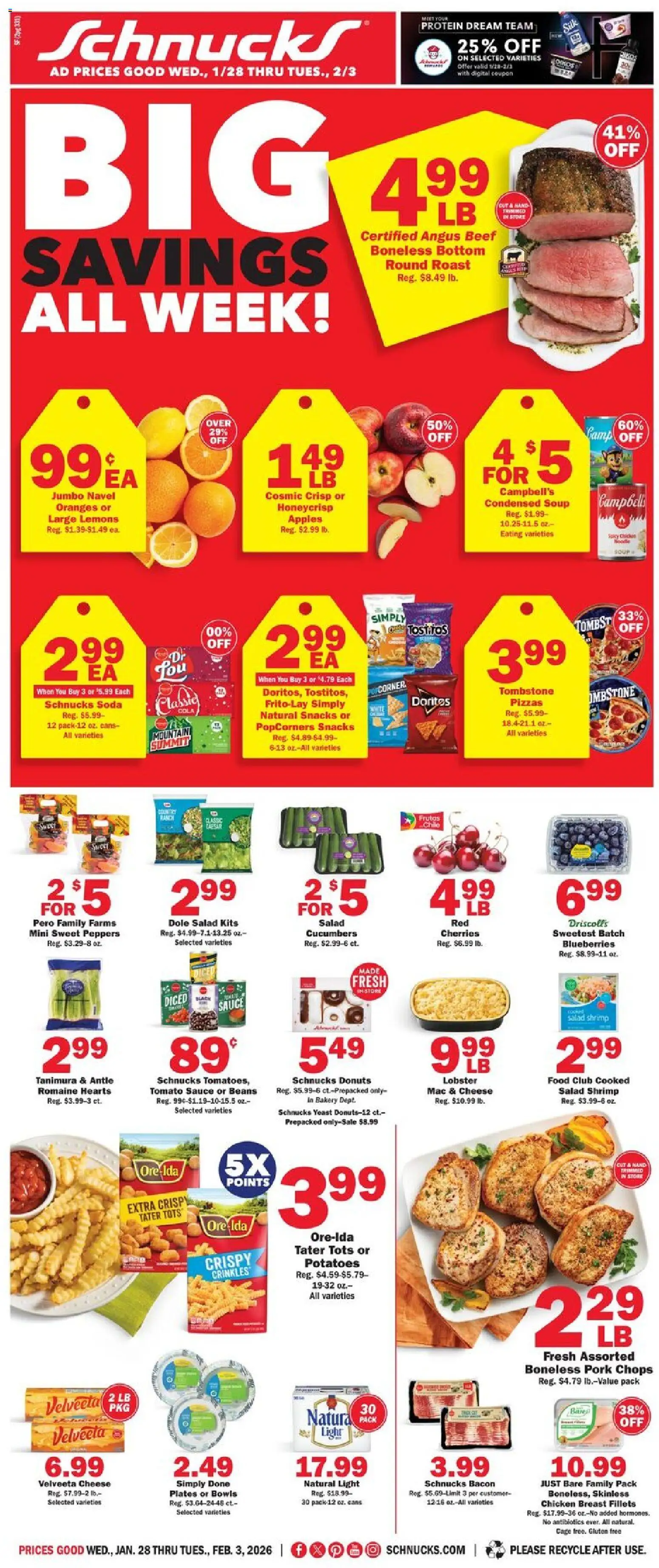 Schnucks Ad - page 1- valid from 01/28/2026