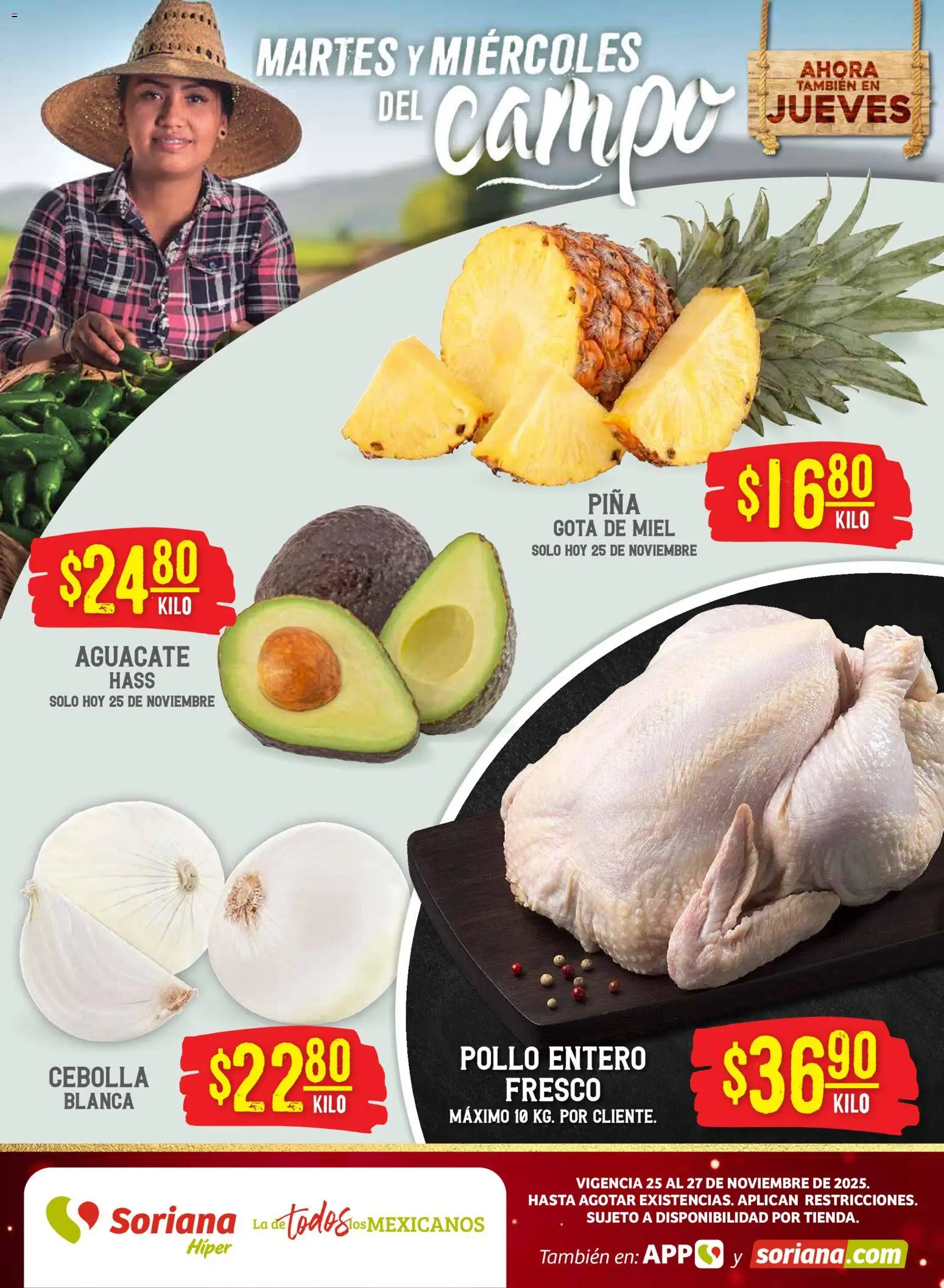 Soriana - Martes y Miércoles del Campo Híper: Tijuana, Mexicali, Ensenada, San Luis Río Colorado y Tecate - página 1- válido desde 25/11/2025