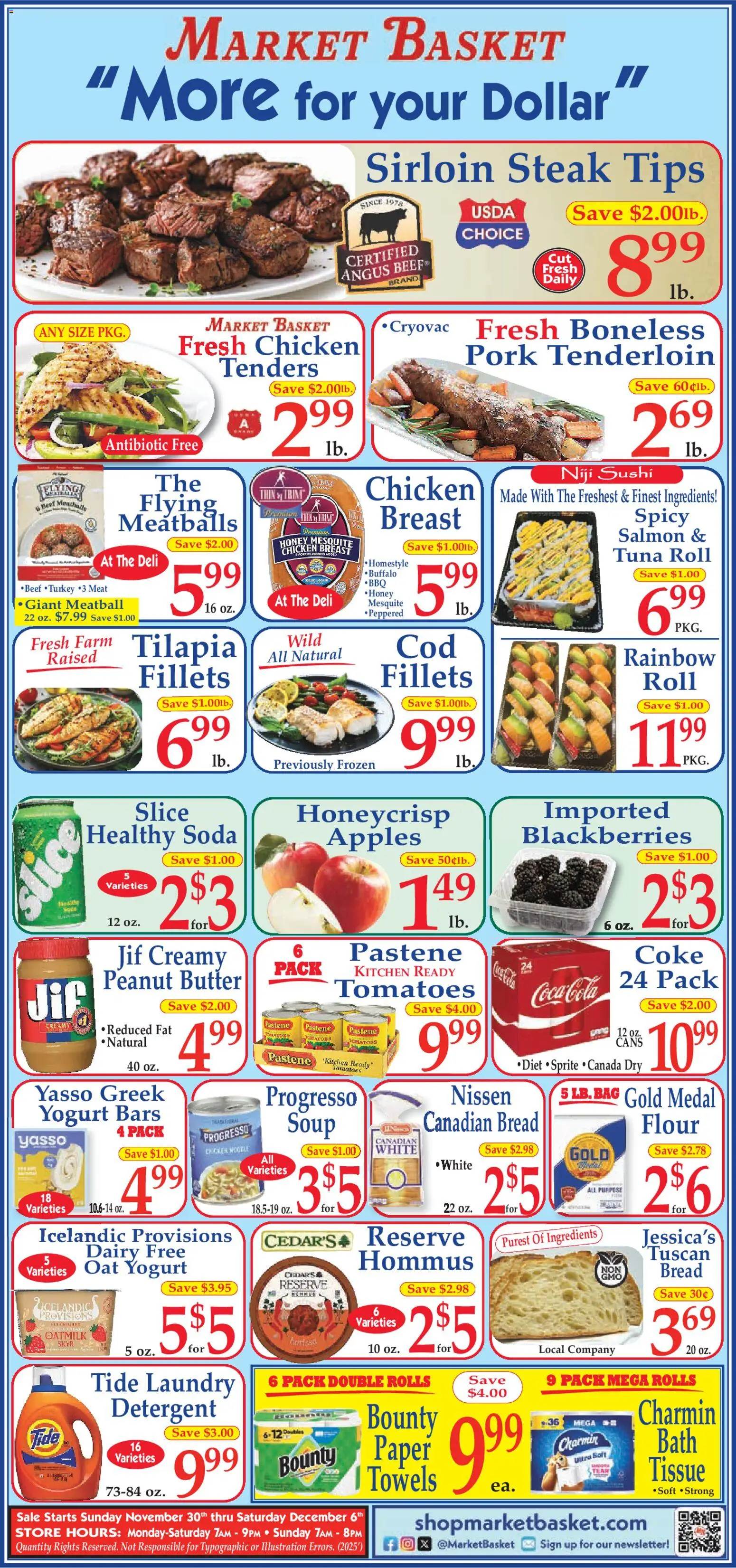 Market Basket Ad - page 1- valid from 11/30/2025