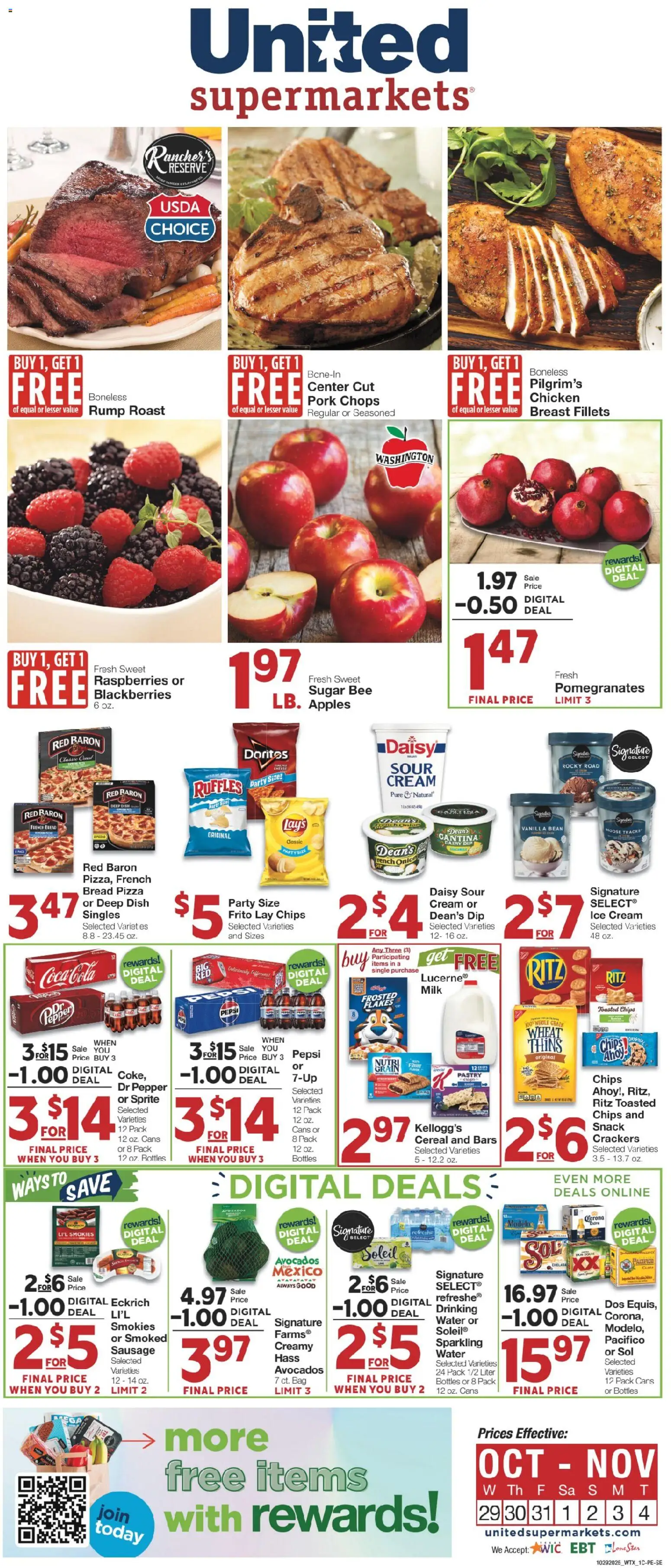 United Supermarkets Weekly Ad - page 1- valid from 10/28/2025