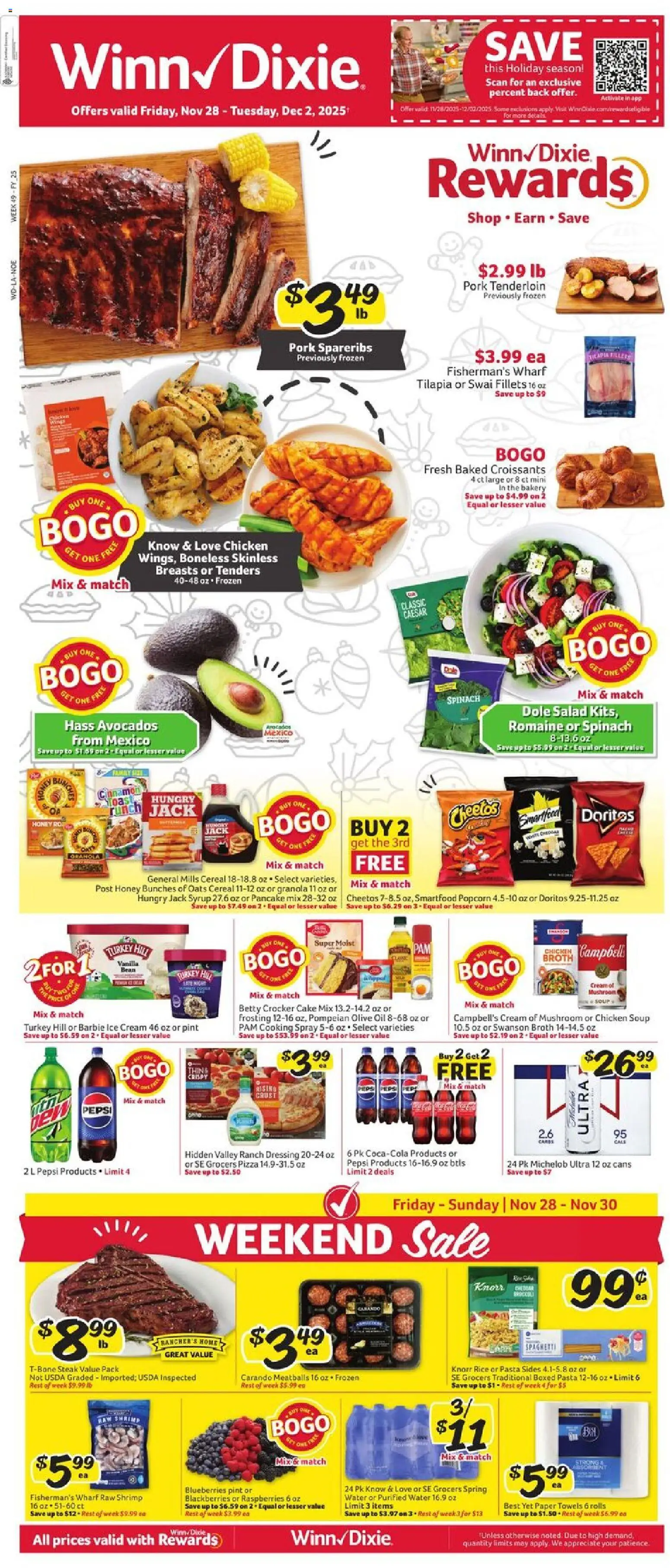 Winn Dixie Weekly Ad - page 1- valid from 11/28/2025