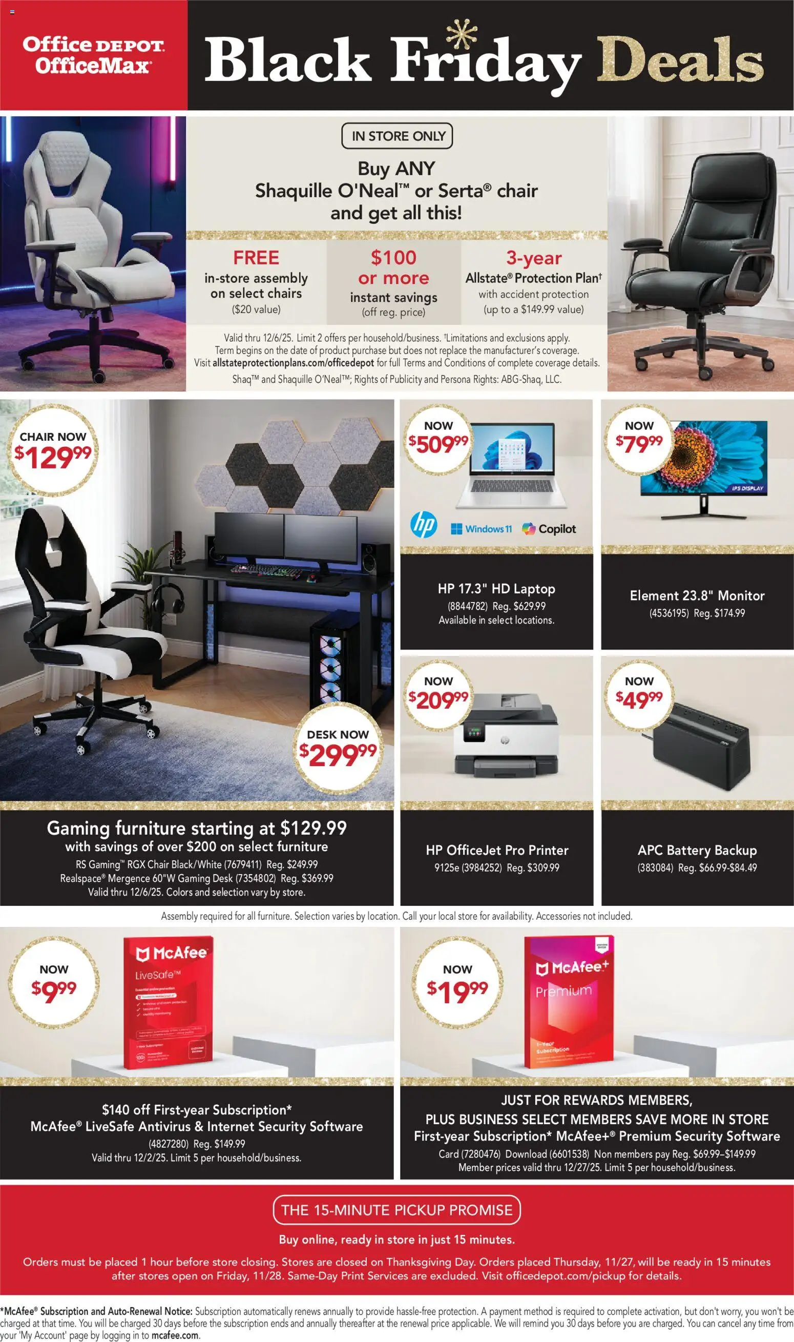 Office Depot Black Friday - page 1- valid from 11/27/2025
