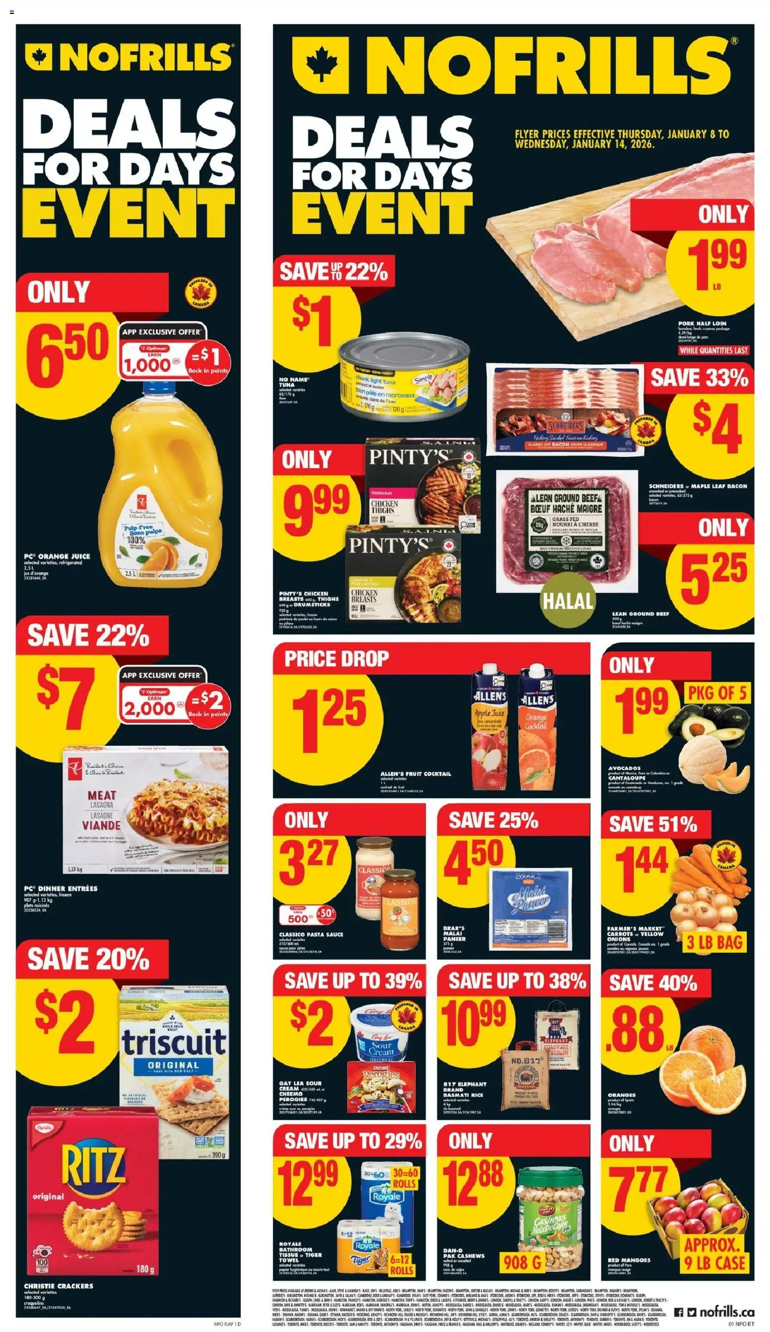 No Frills weekly flyer / circulaire - page 1- valid from Jan 8, 2026