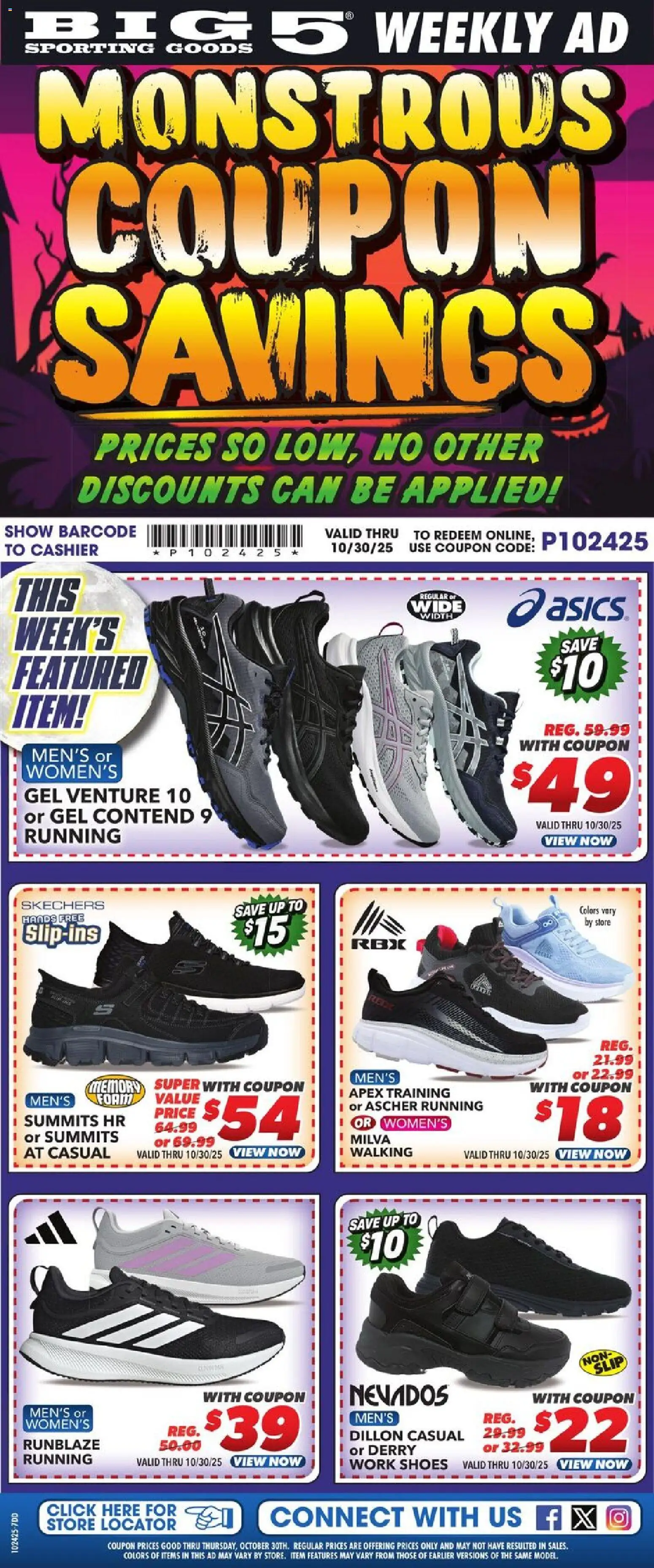 Big 5 Sporting Goods Weekly Ad - page 1- valid from 10/24/2025