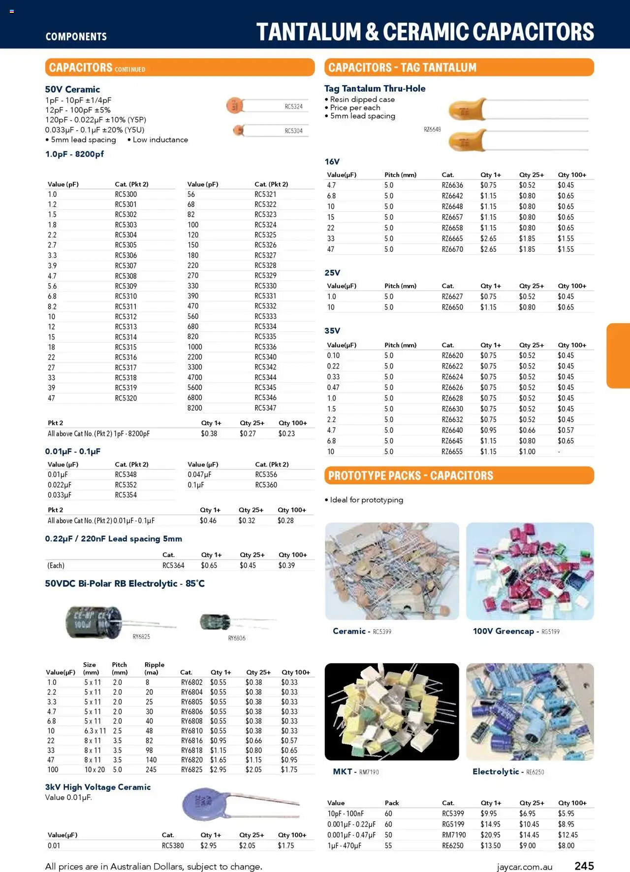 Jaycar Engineering & Scientific Catalogue 2025/2026  - page 245- valid from 09/07/2025